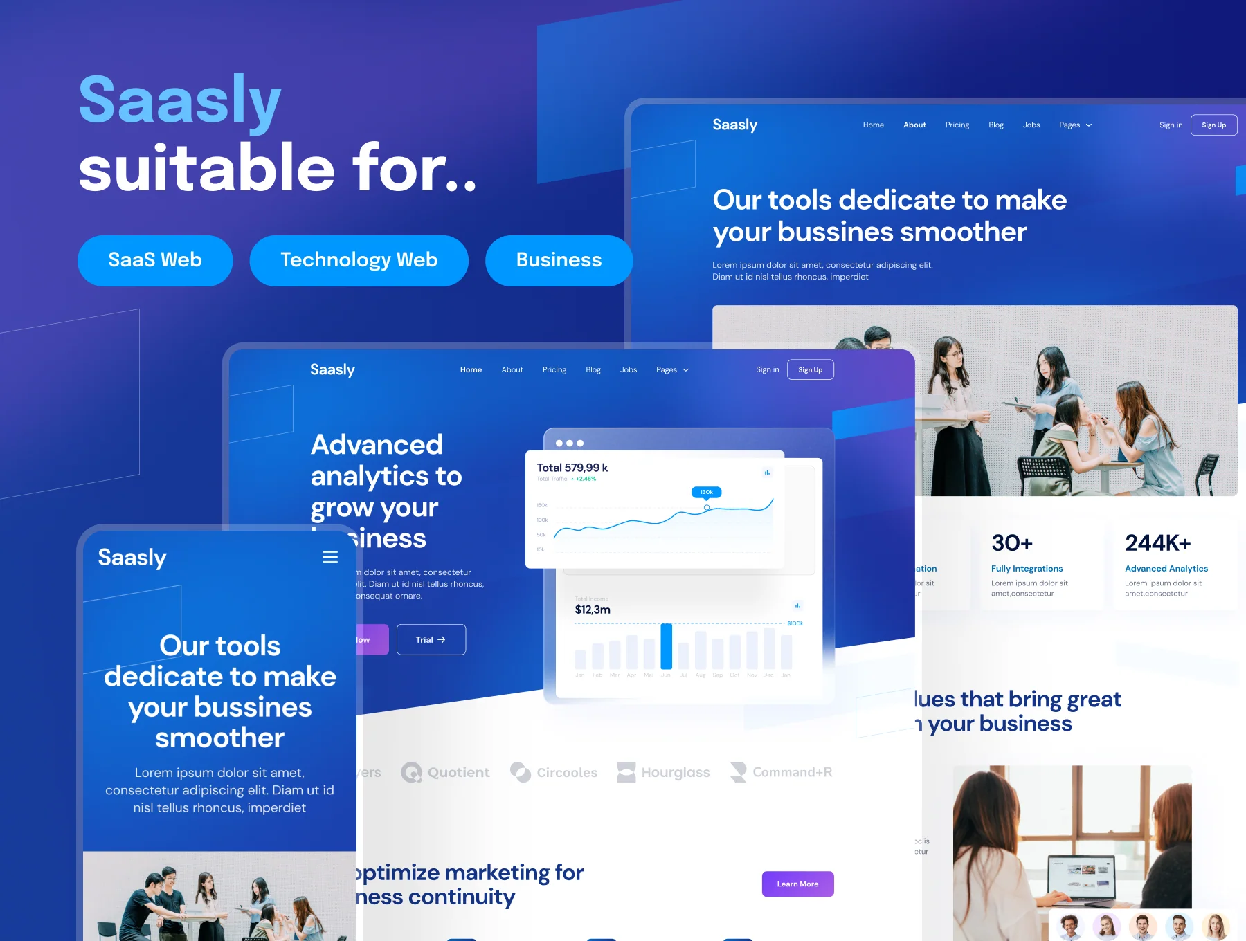 Saasly - Tech & SaaS Website and Mobile UI Kit 4