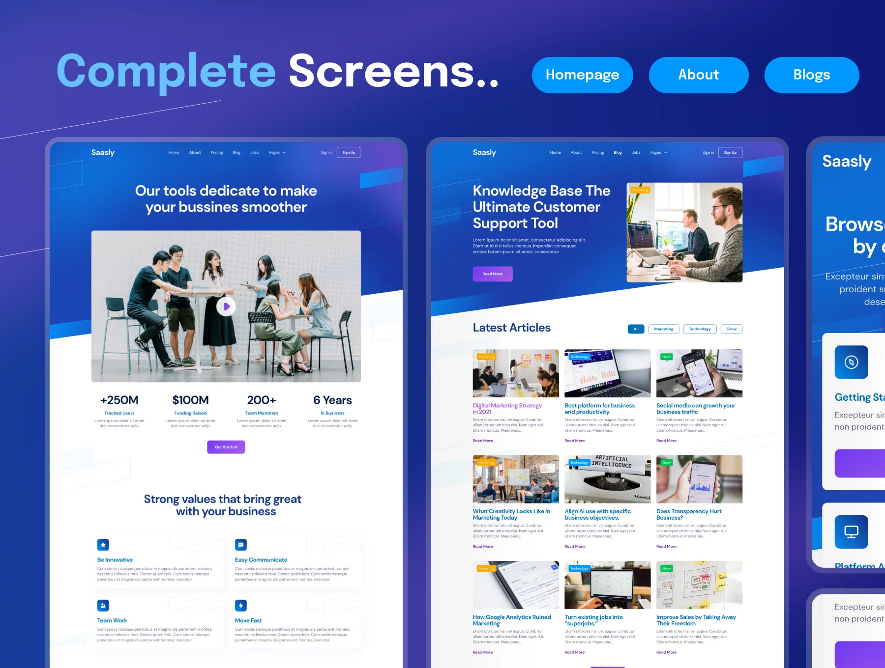 Saasly - Tech & SaaS Website and Mobile UI Kit 5