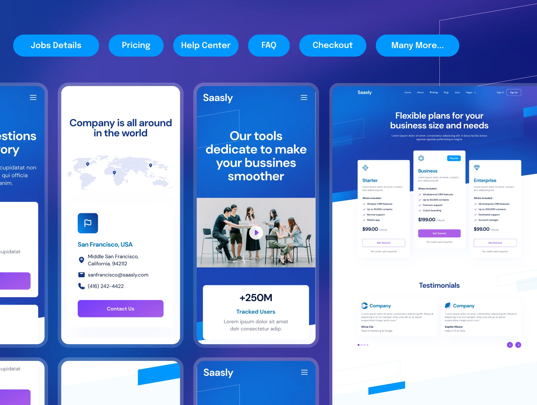 Saasly - Tech & SaaS Website and Mobile UI Kit 6