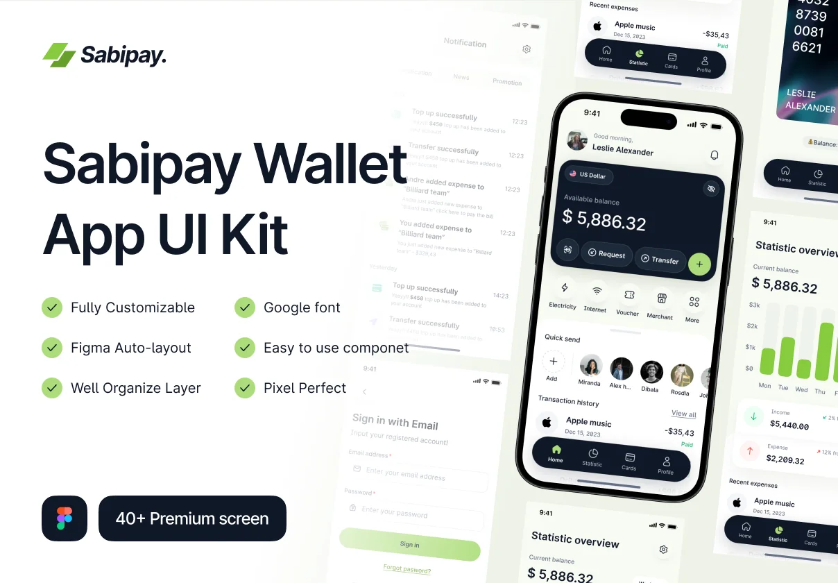 Sabipay - E-wallet UI Kit