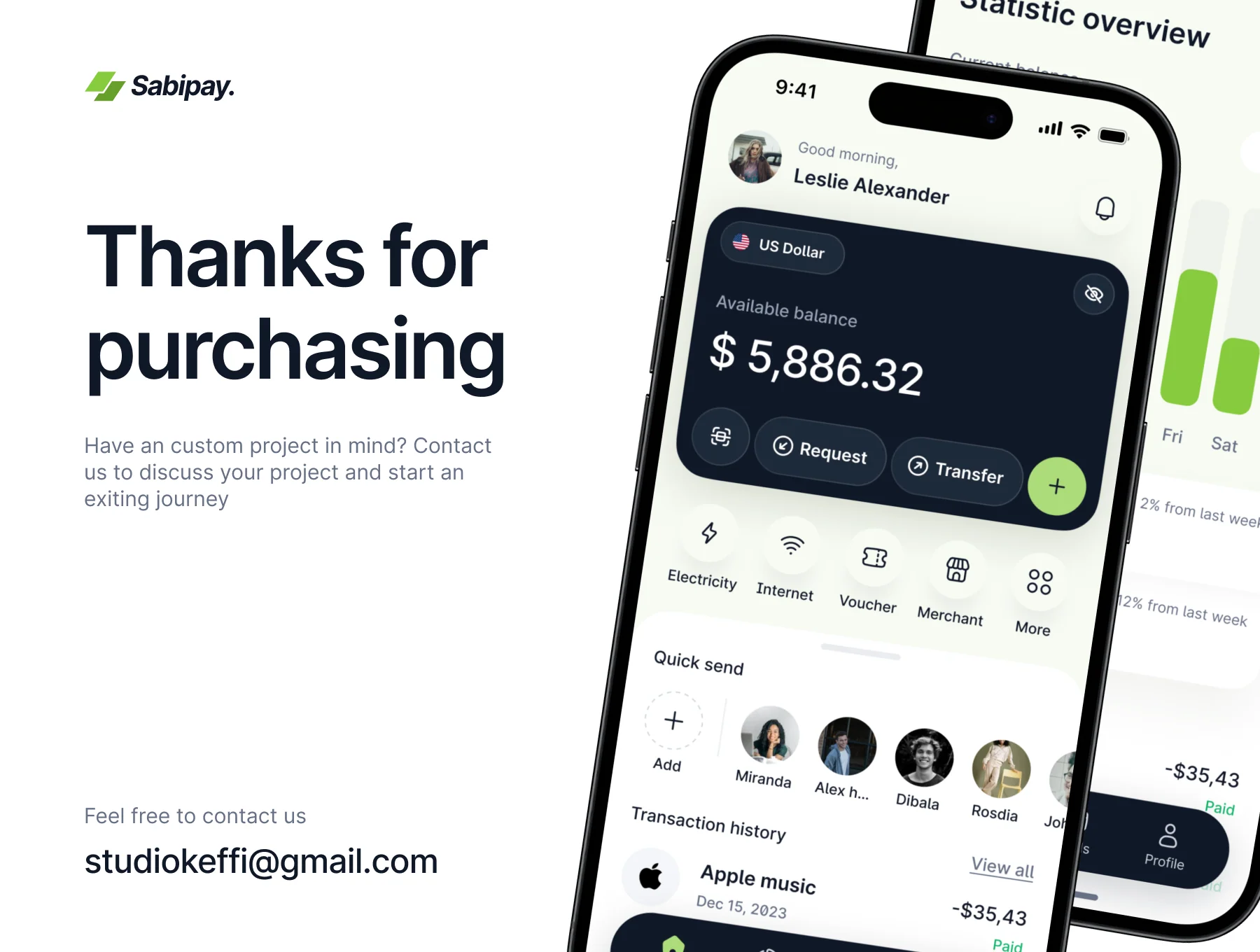 Sabipay - E-wallet UI Kit 6