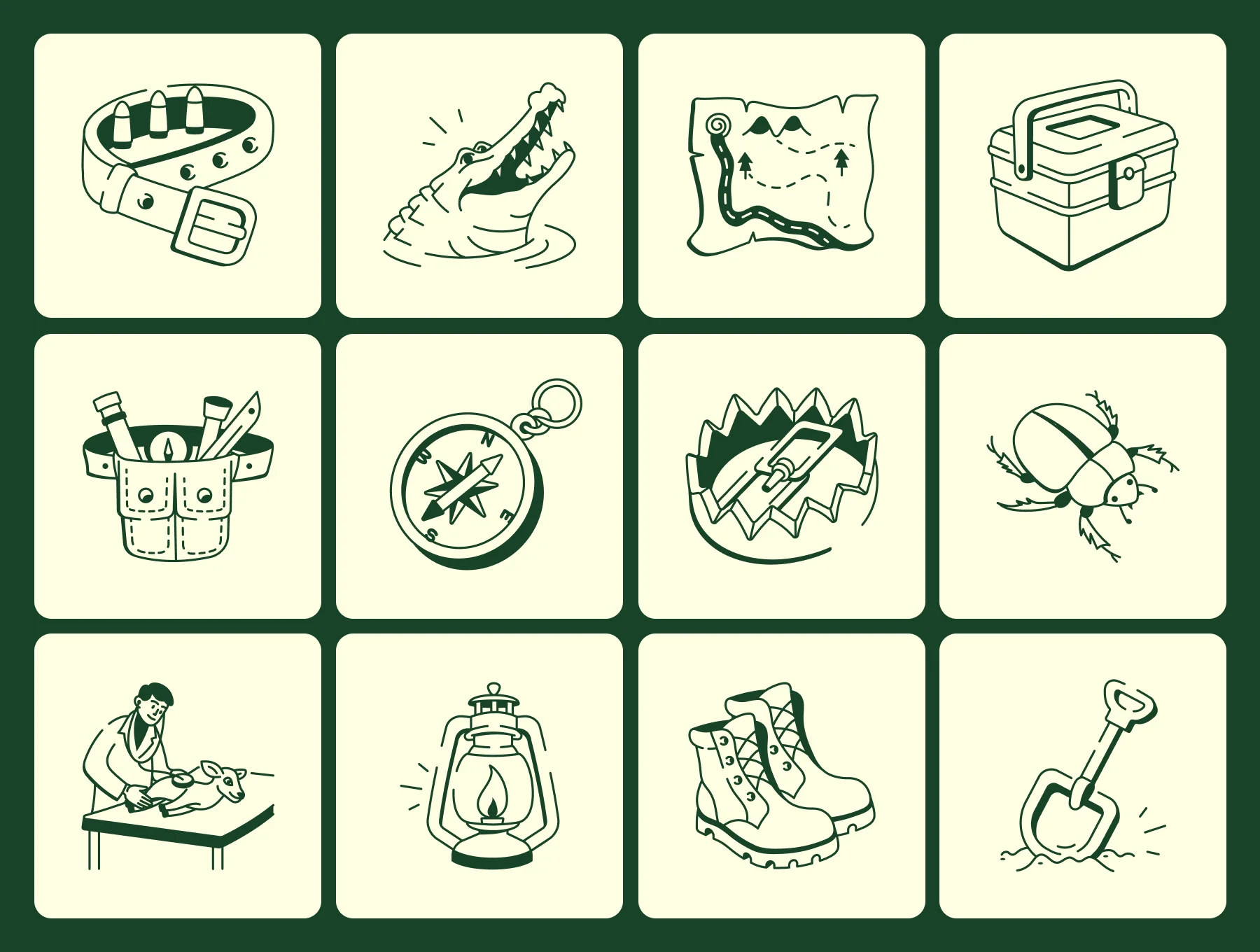 Safari Doodles Icons Set 5