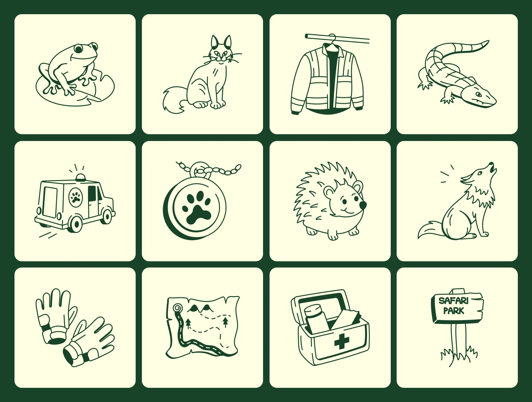 Safari Doodles Icons Set 6