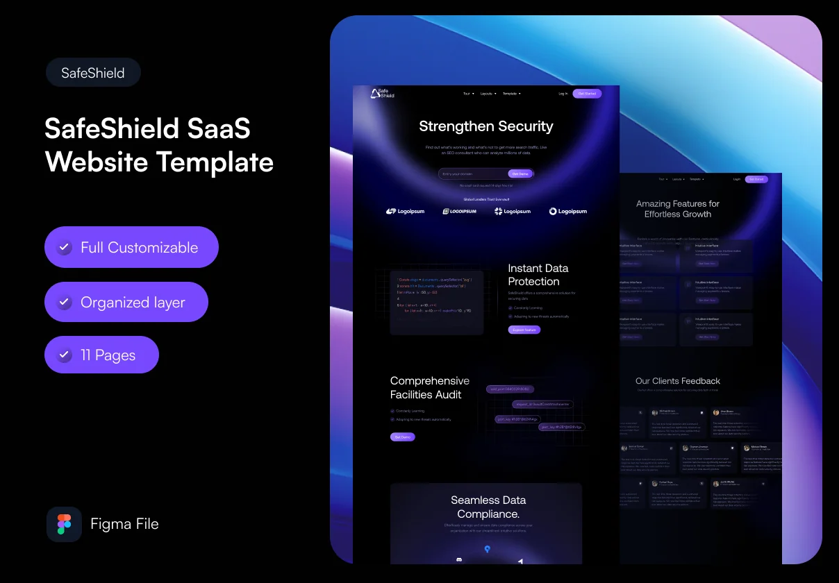 SafeShield - SaaS Website Template