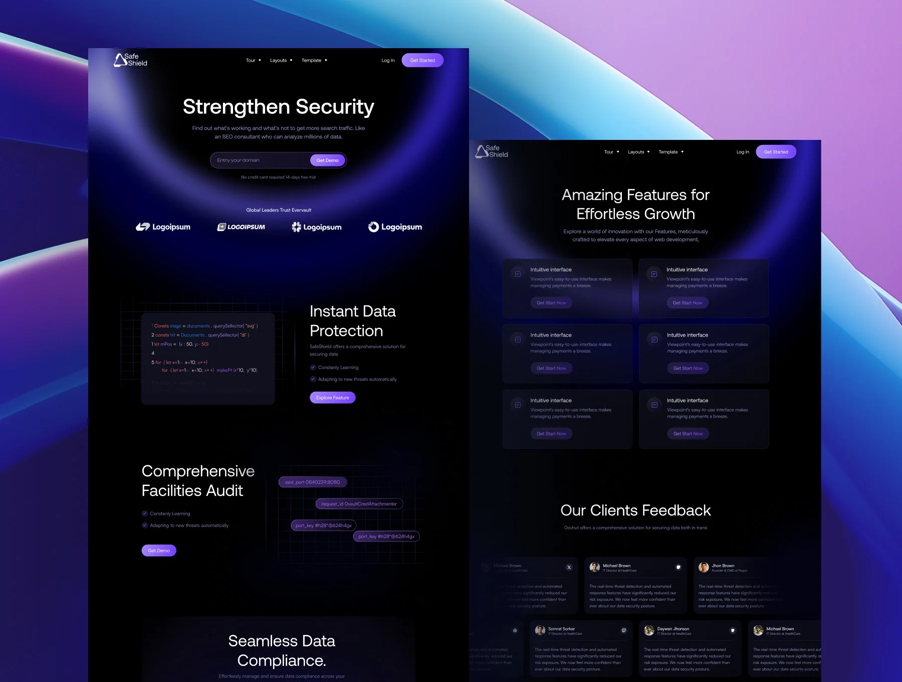 SafeShield - SaaS Website Template 2