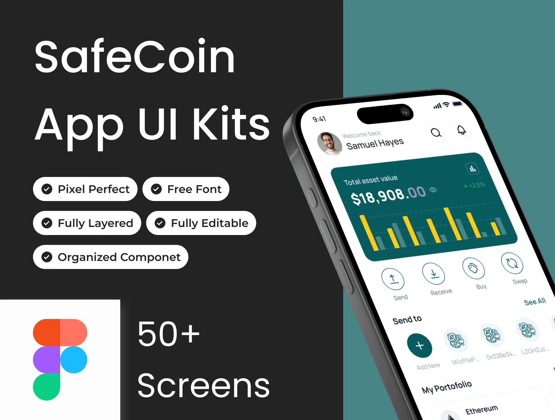 SafeCoin - Crypto Wallet App Ui Kits