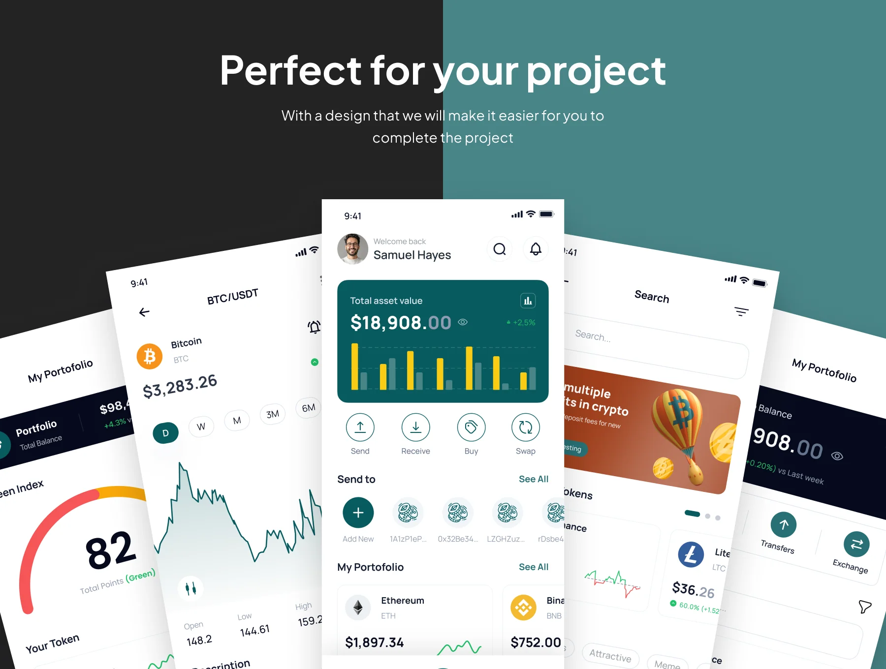 SafeCoin -  Crypto Wallet App Ui Kits 4
