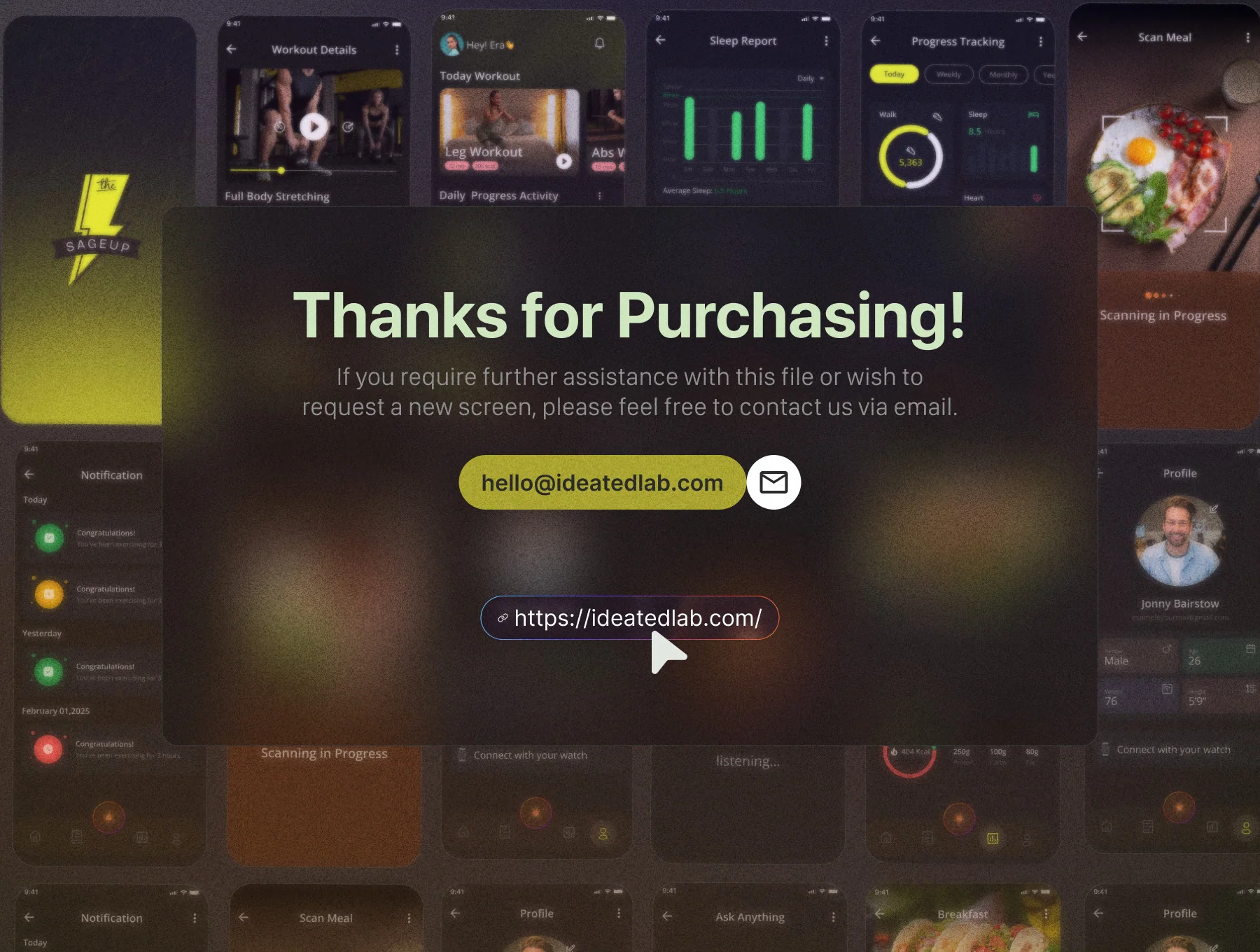Sageup AI Powered Gym & Nutrition Mobile App UI Kit 8