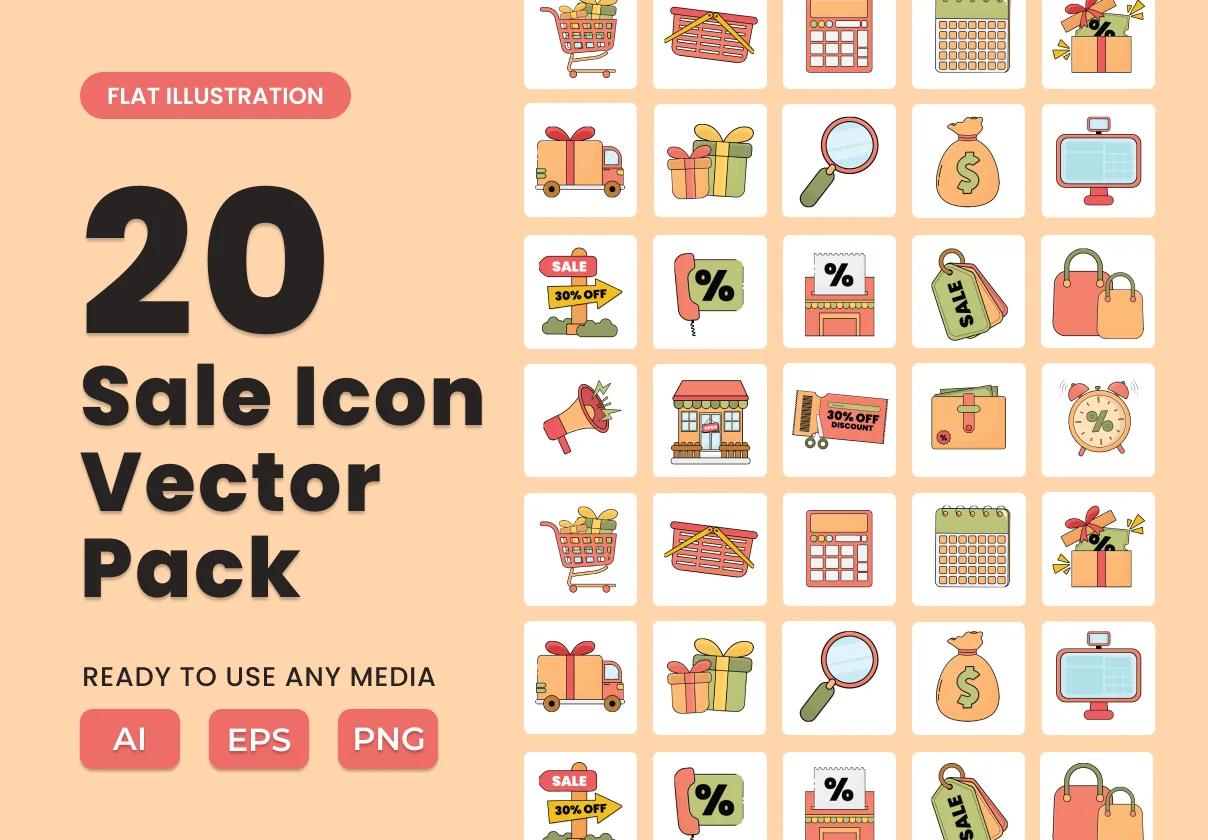 Sale 2D Icon Illustration Set Vol 3