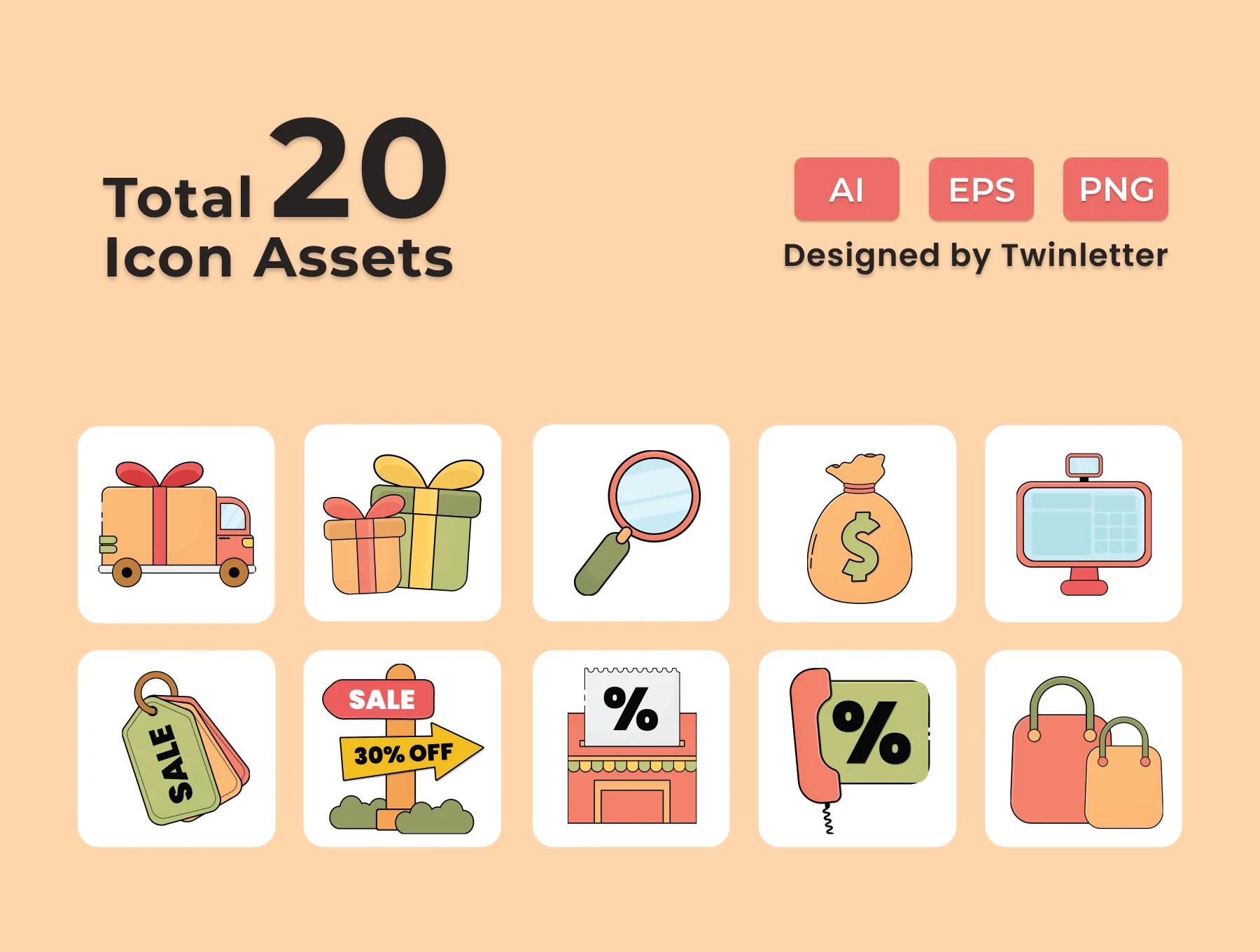 Sale 2D Icon Illustration Set Vol 3 5