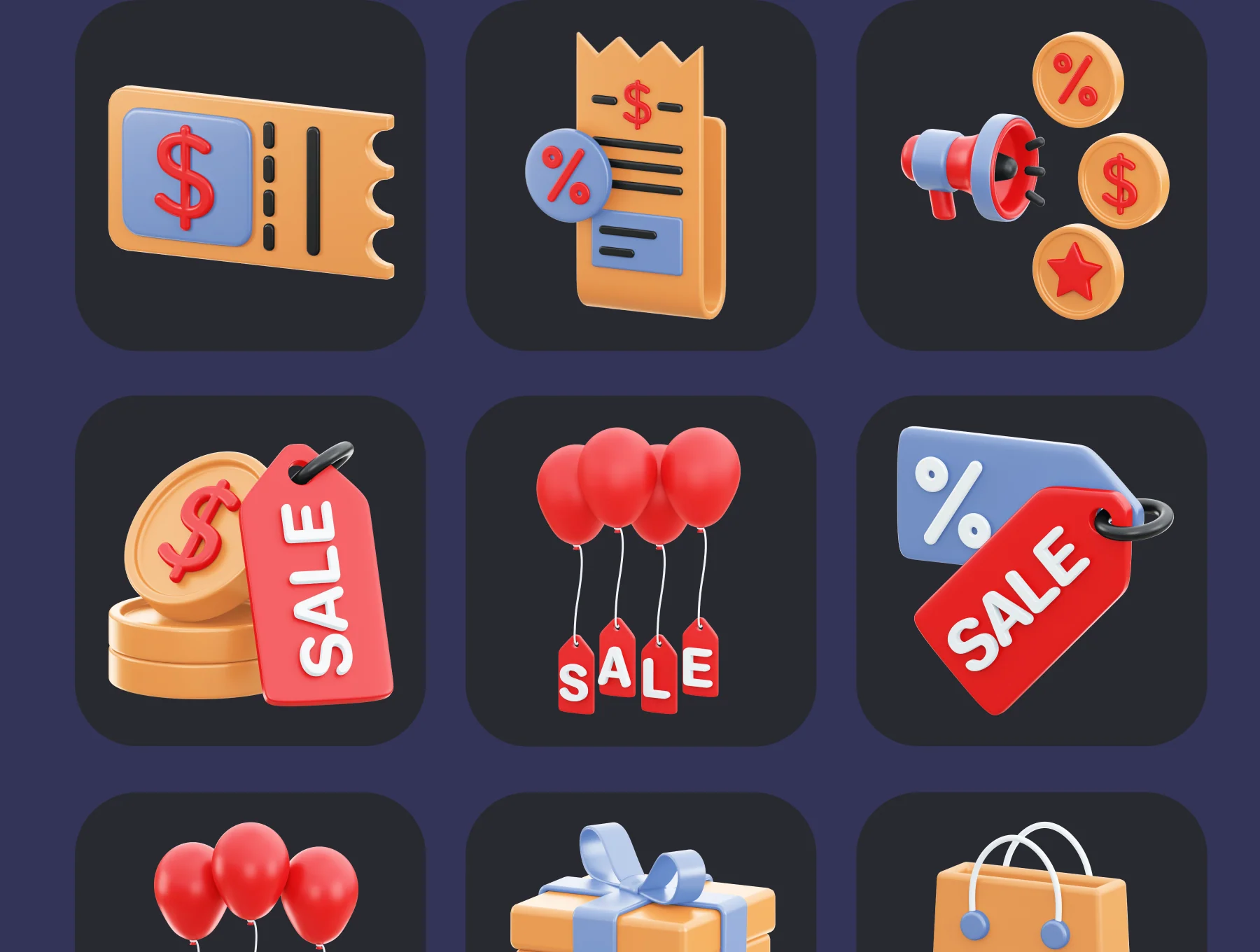 SALE 3D Icon Pack 5