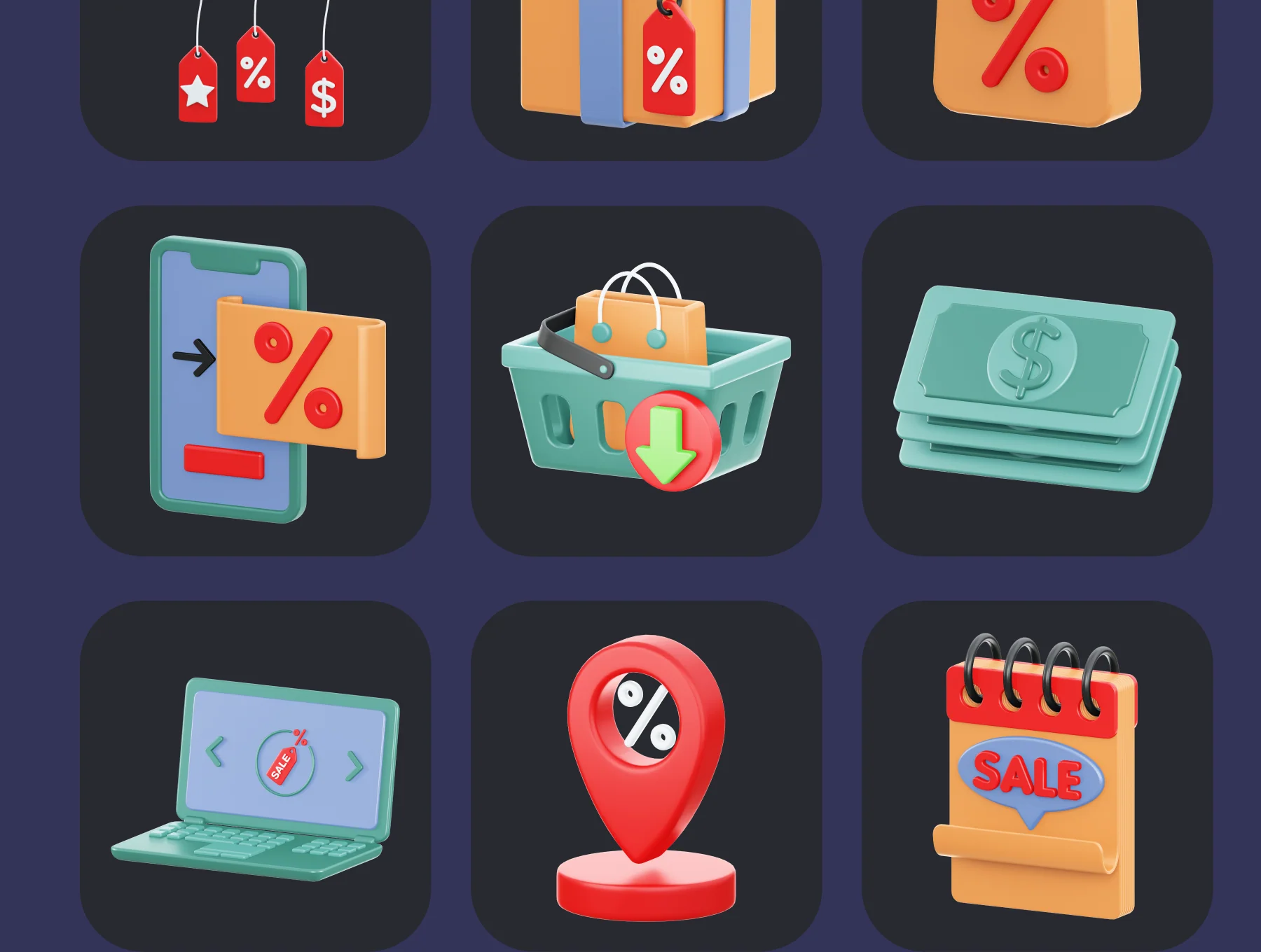 SALE 3D Icon Pack 6