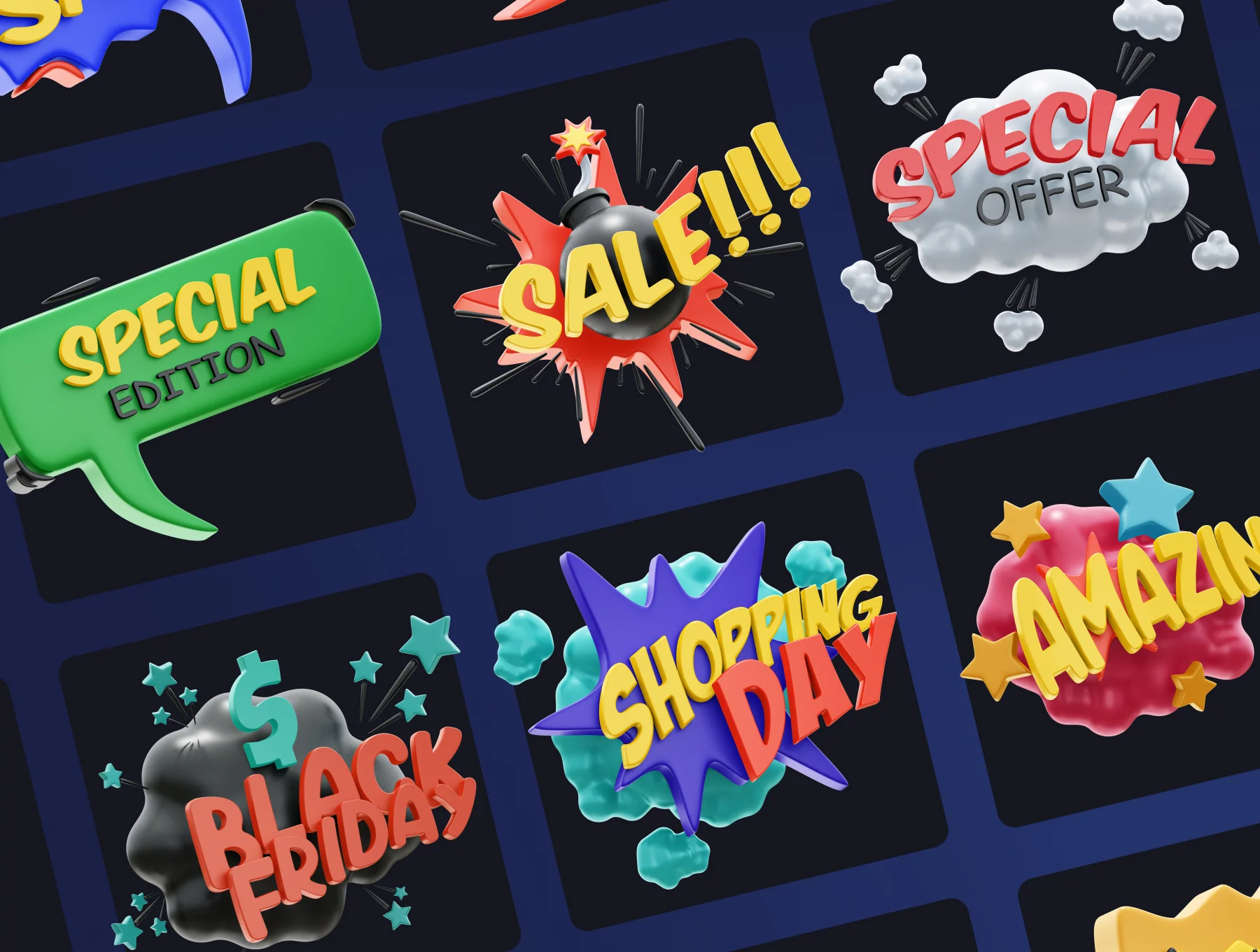 SALE! 3D Sticker Pack 9