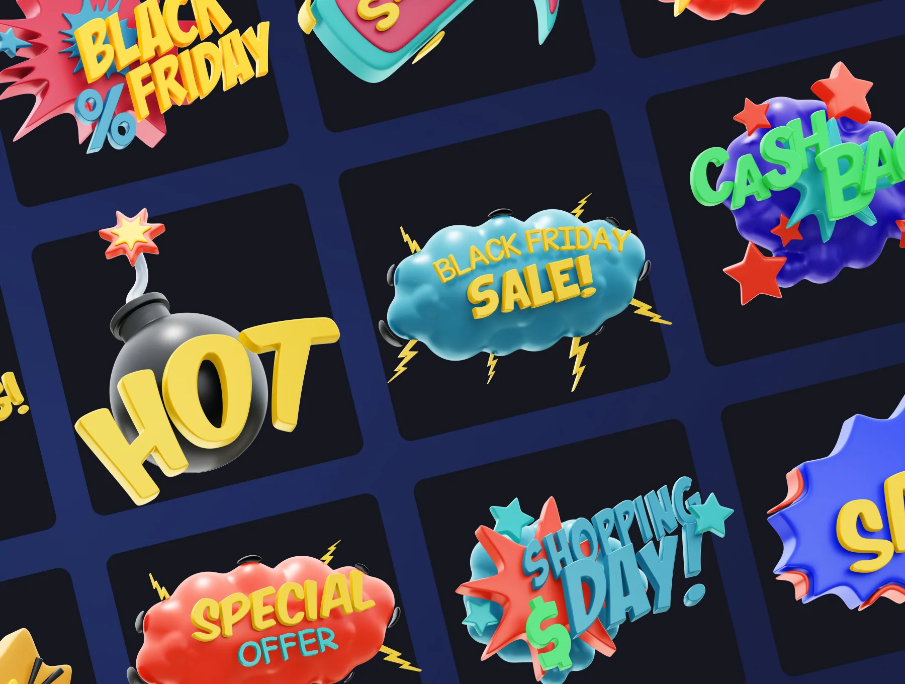SALE! 3D Sticker Pack 10