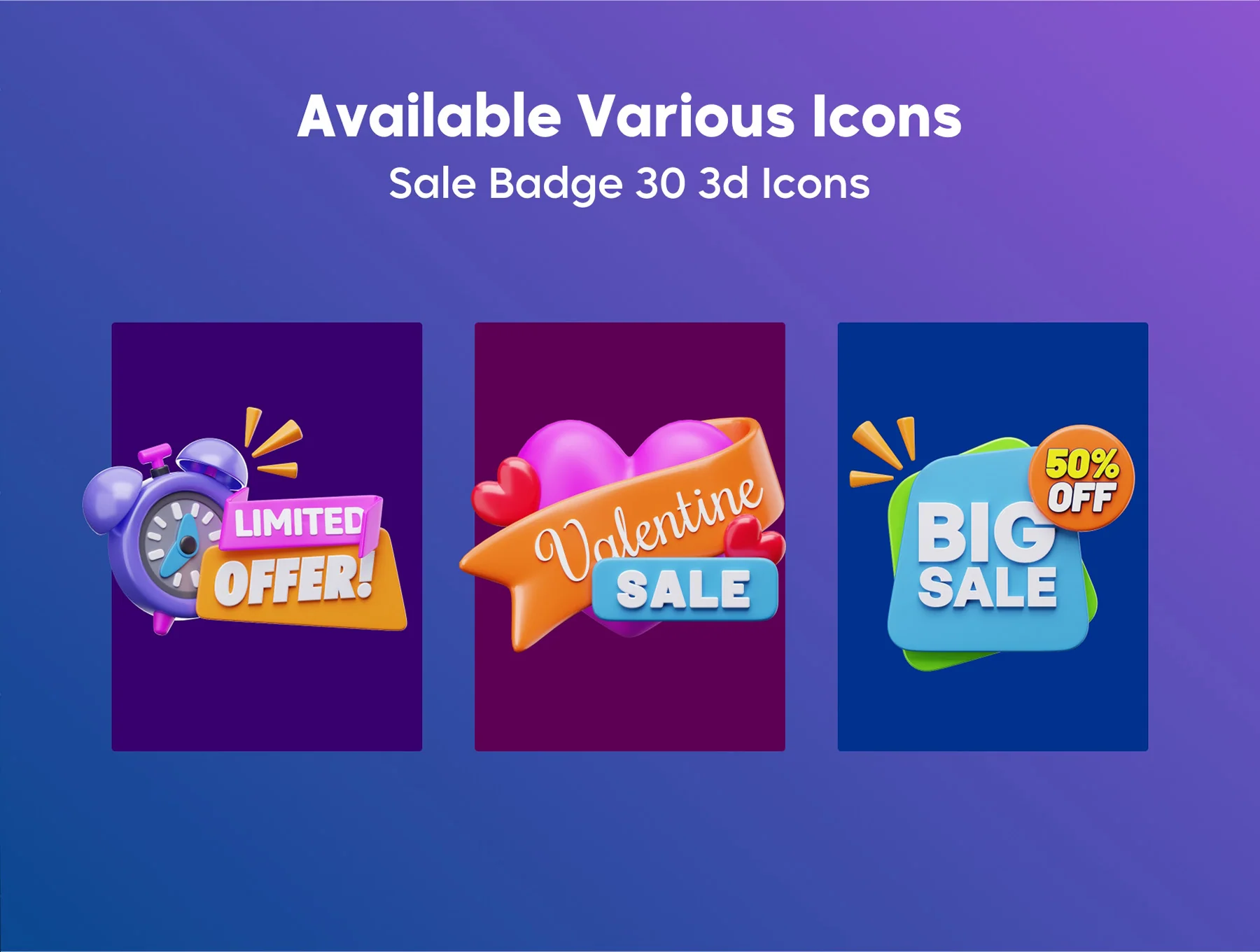 Sale Badge 3D Icon Set 4