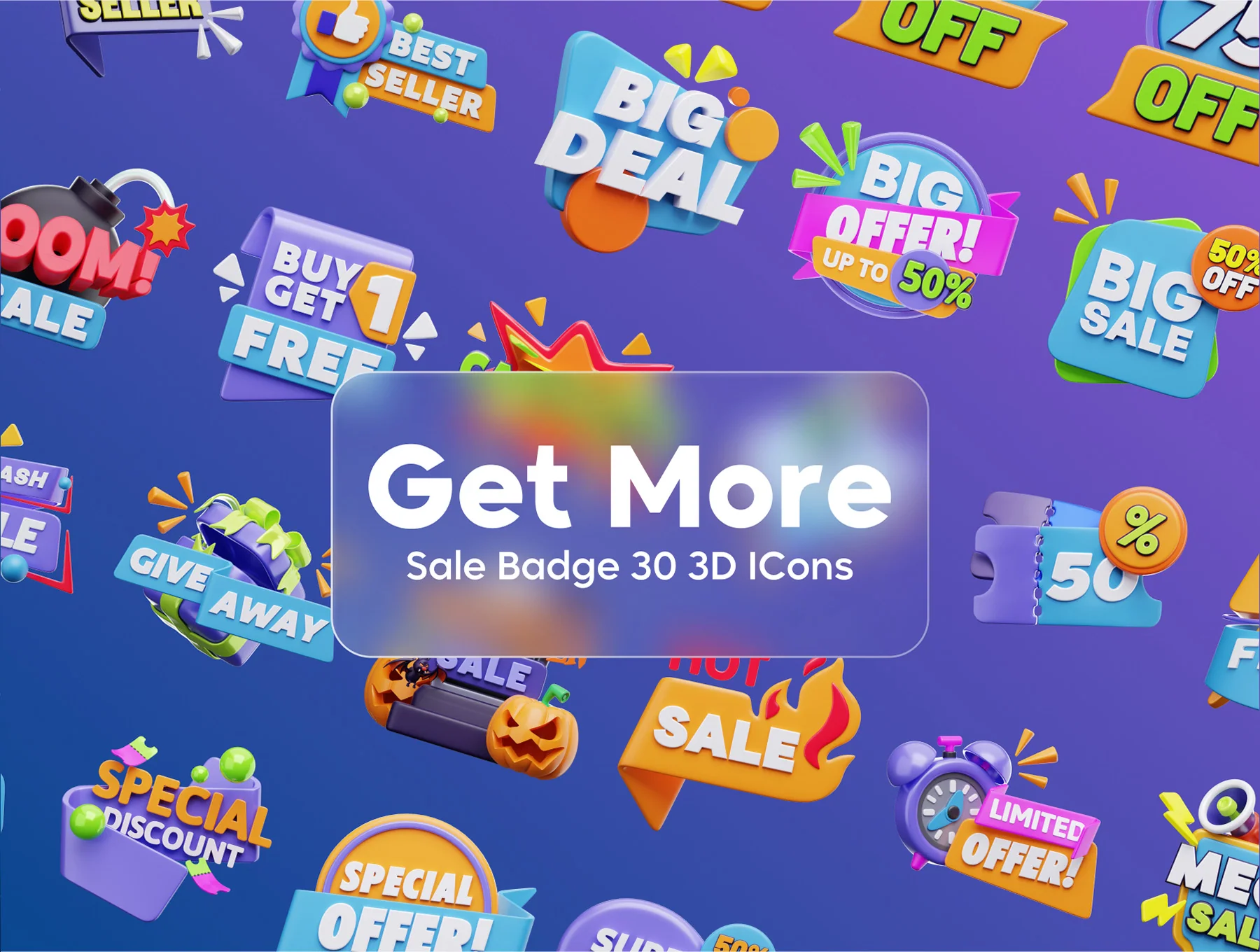 Sale Badge 3D Icon Set 5