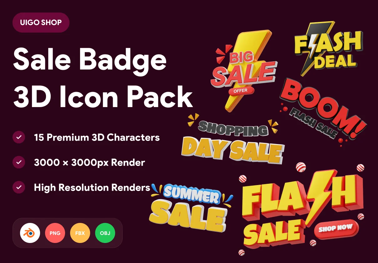 Sale Badge 3D Word Icon