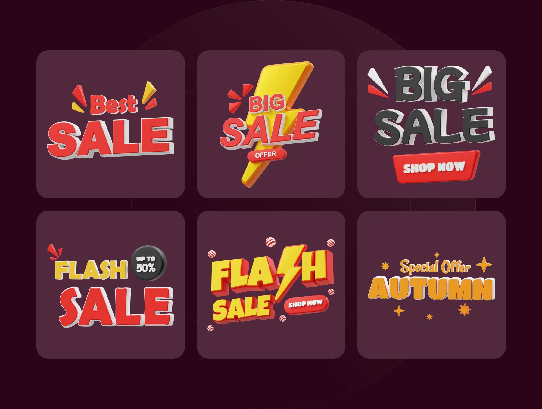 Sale Badge 3D Word Icon 5