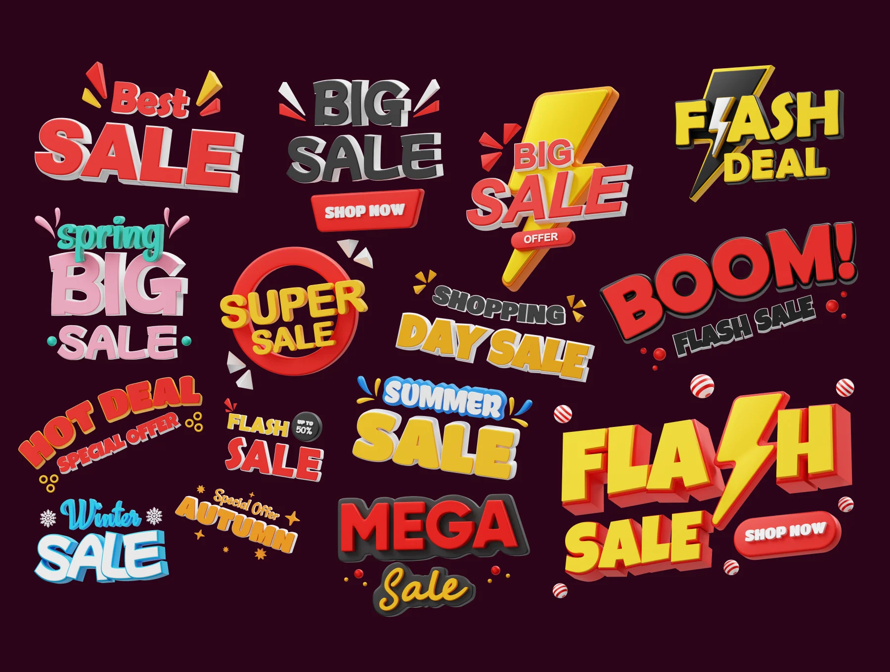 Sale Badge 3D Word Icon 7