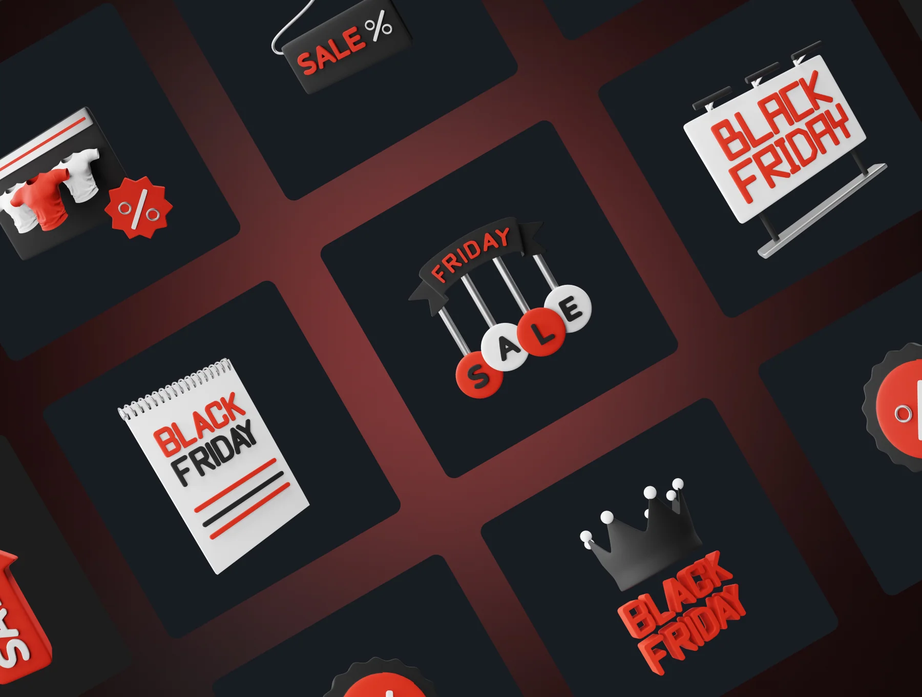 SalesGiving | Best 3D icon and sticker pack for Black Friday 6