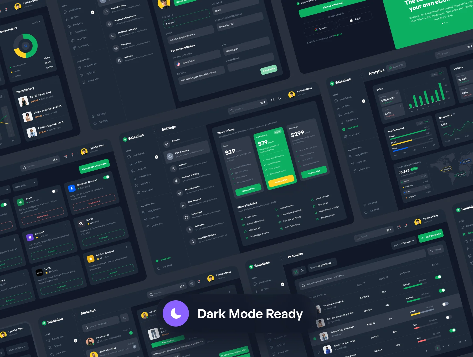 Salesline - Sales Analytics Dashboard UI Kit 6