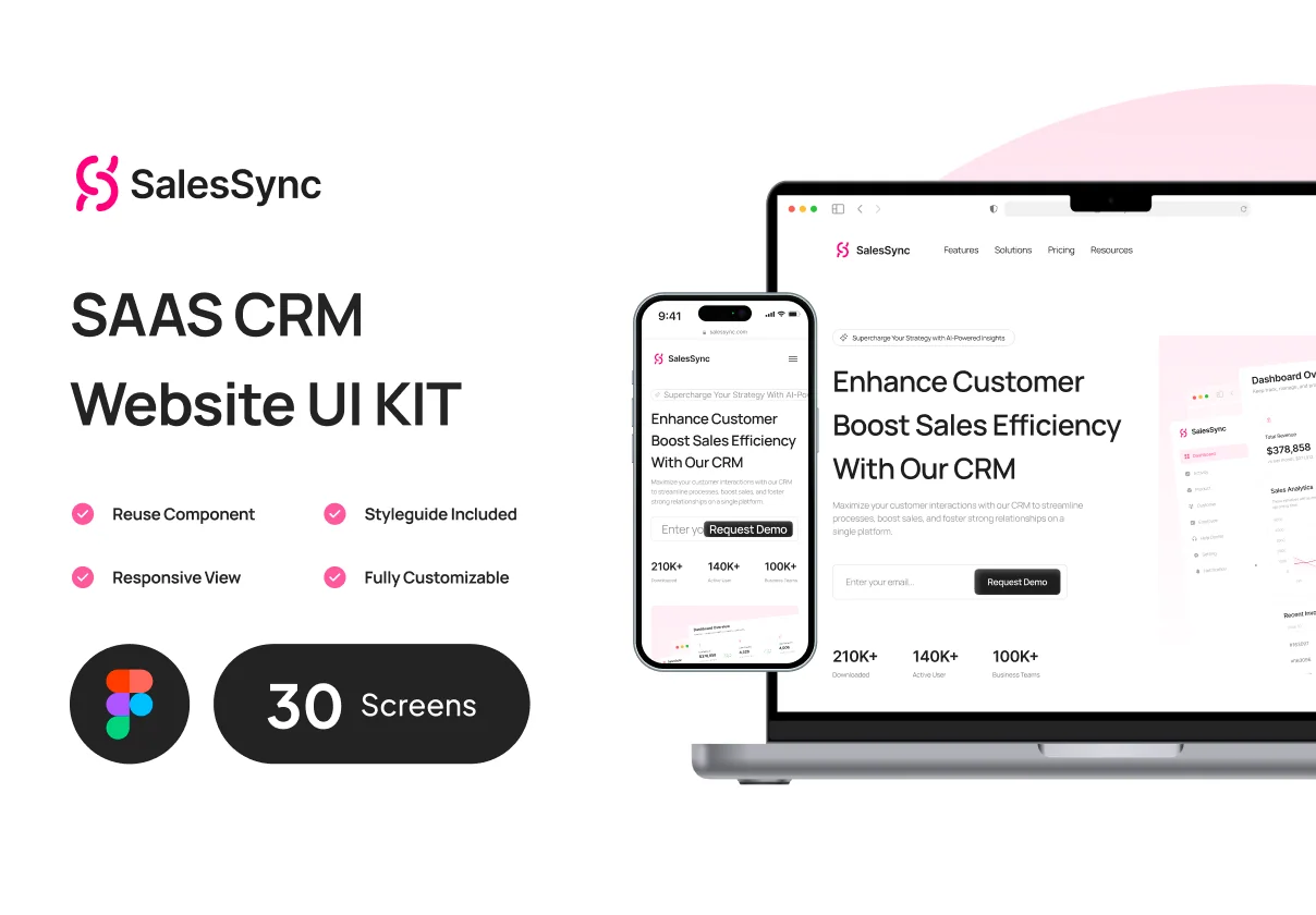 SalesSync - SaaS CRM Website UI Kit