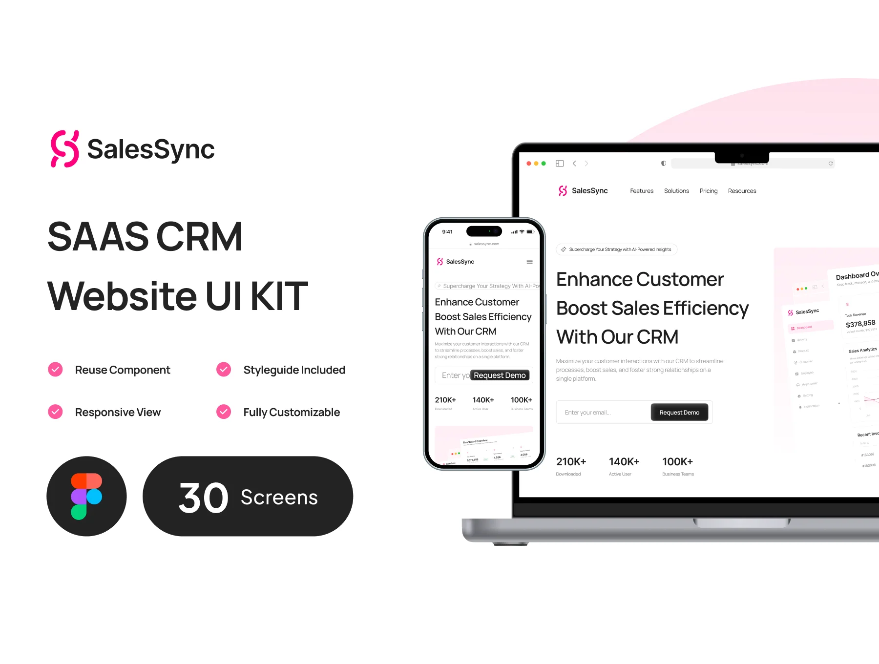 SalesSync - SaaS CRM Website UI Kit