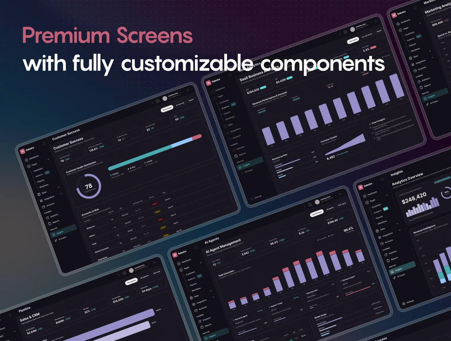Salestra — Sales & CRM Management Dashboard UI Kit 4