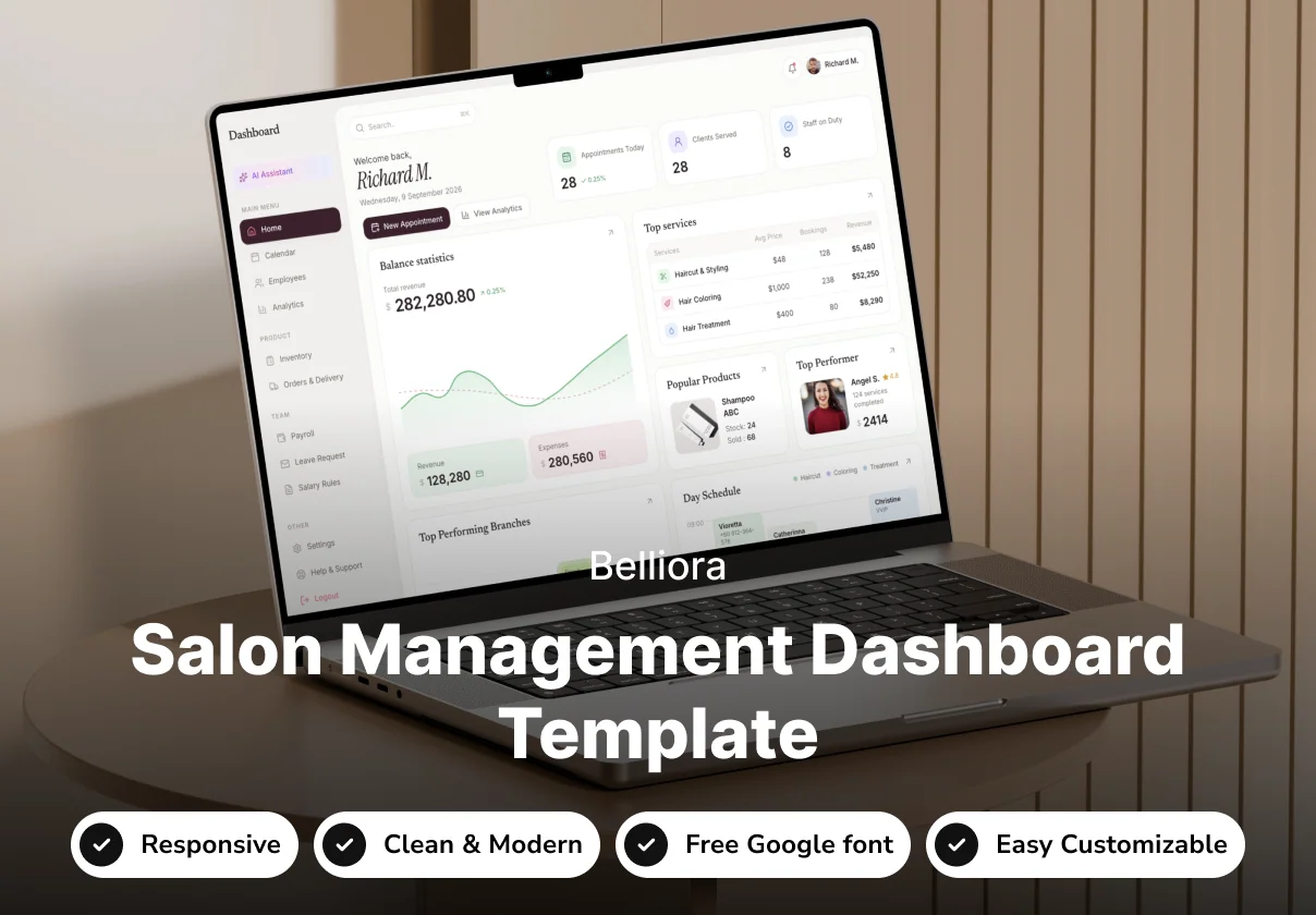 Salon Management Dashboard Template