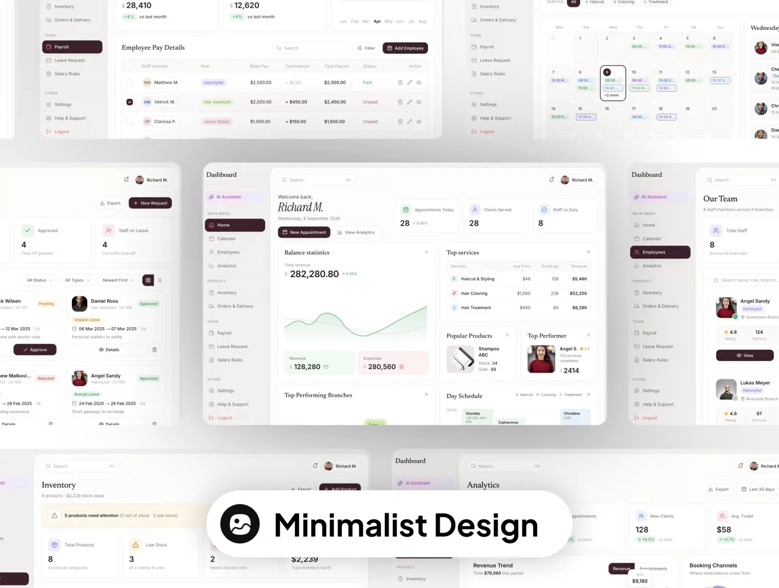 Salon Management Dashboard Template 4
