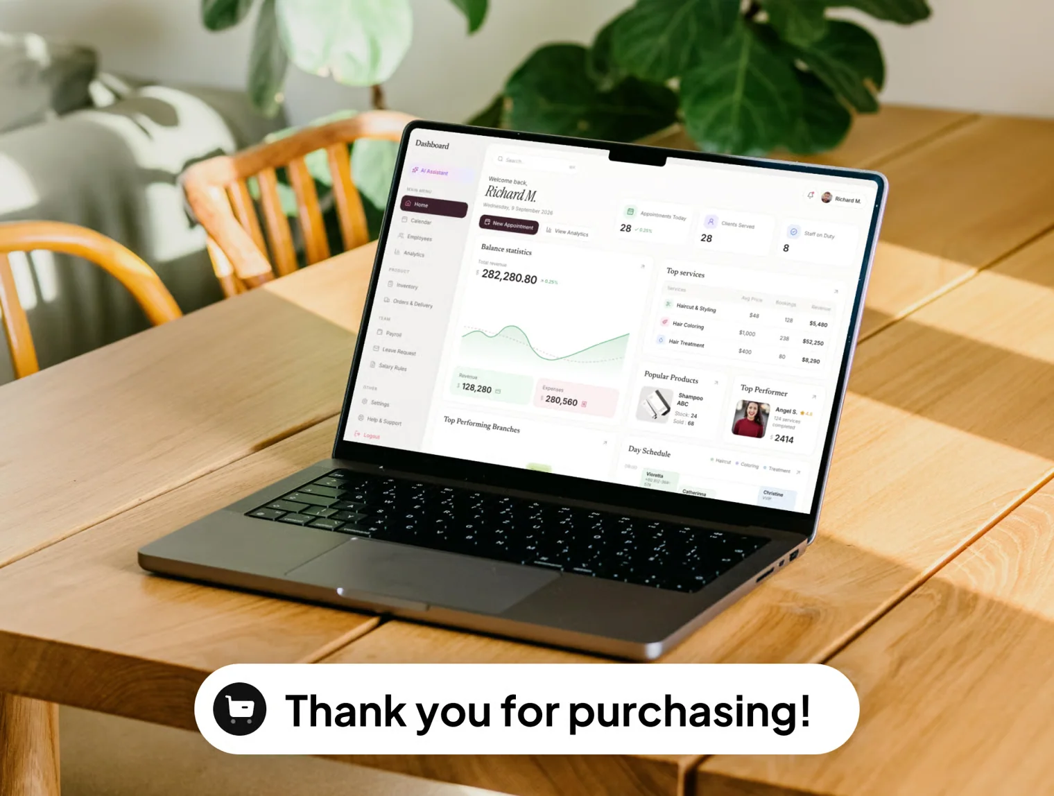 Salon Management Dashboard Template 6