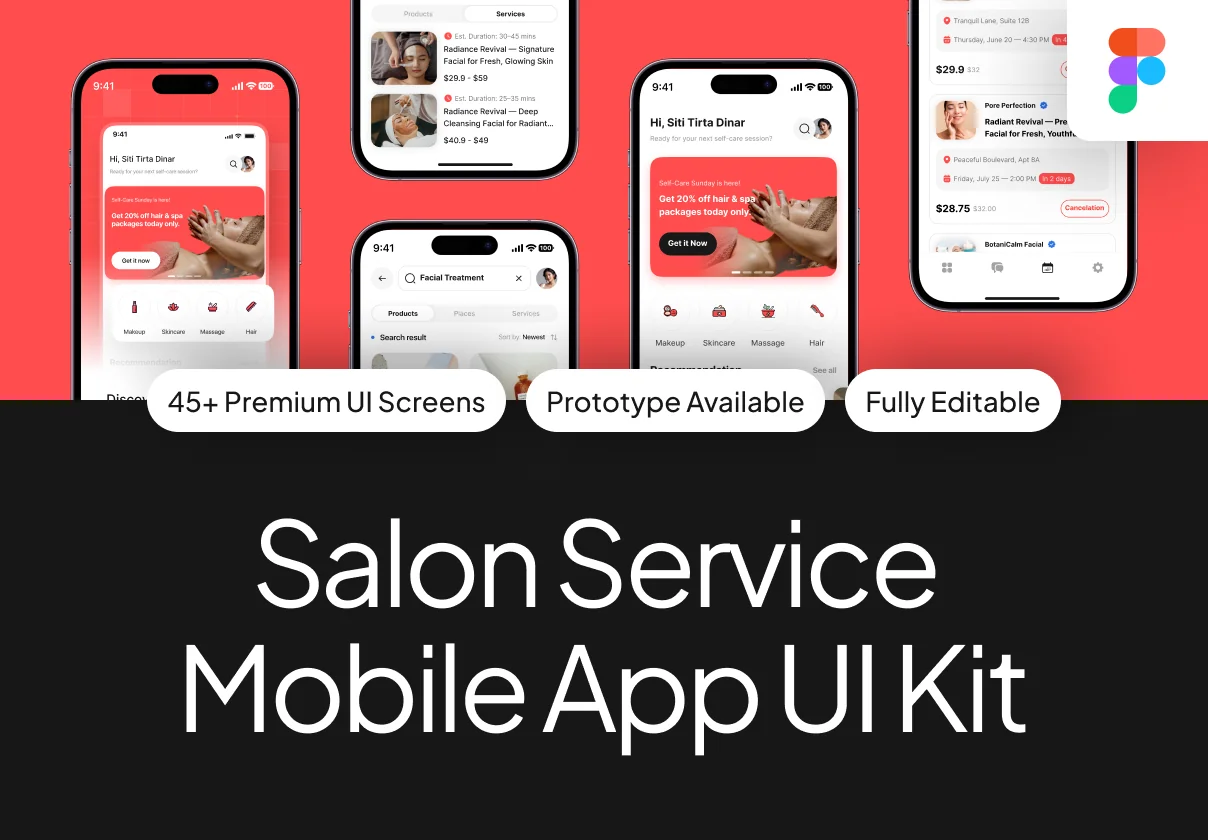 Salon Service Mobile App UI Kit