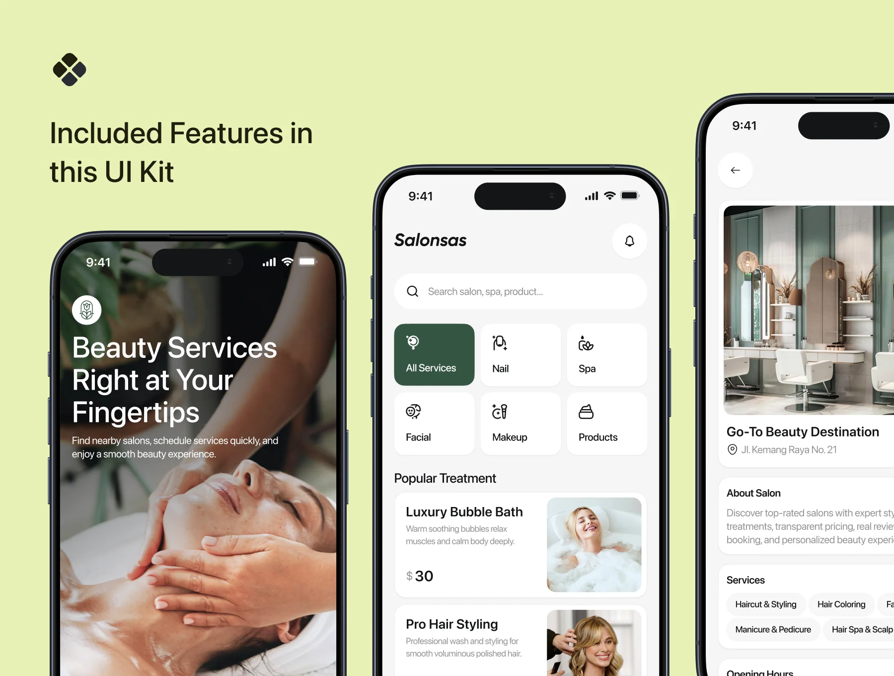 Salon & Spa Booking Mobile App UI Kit 2
