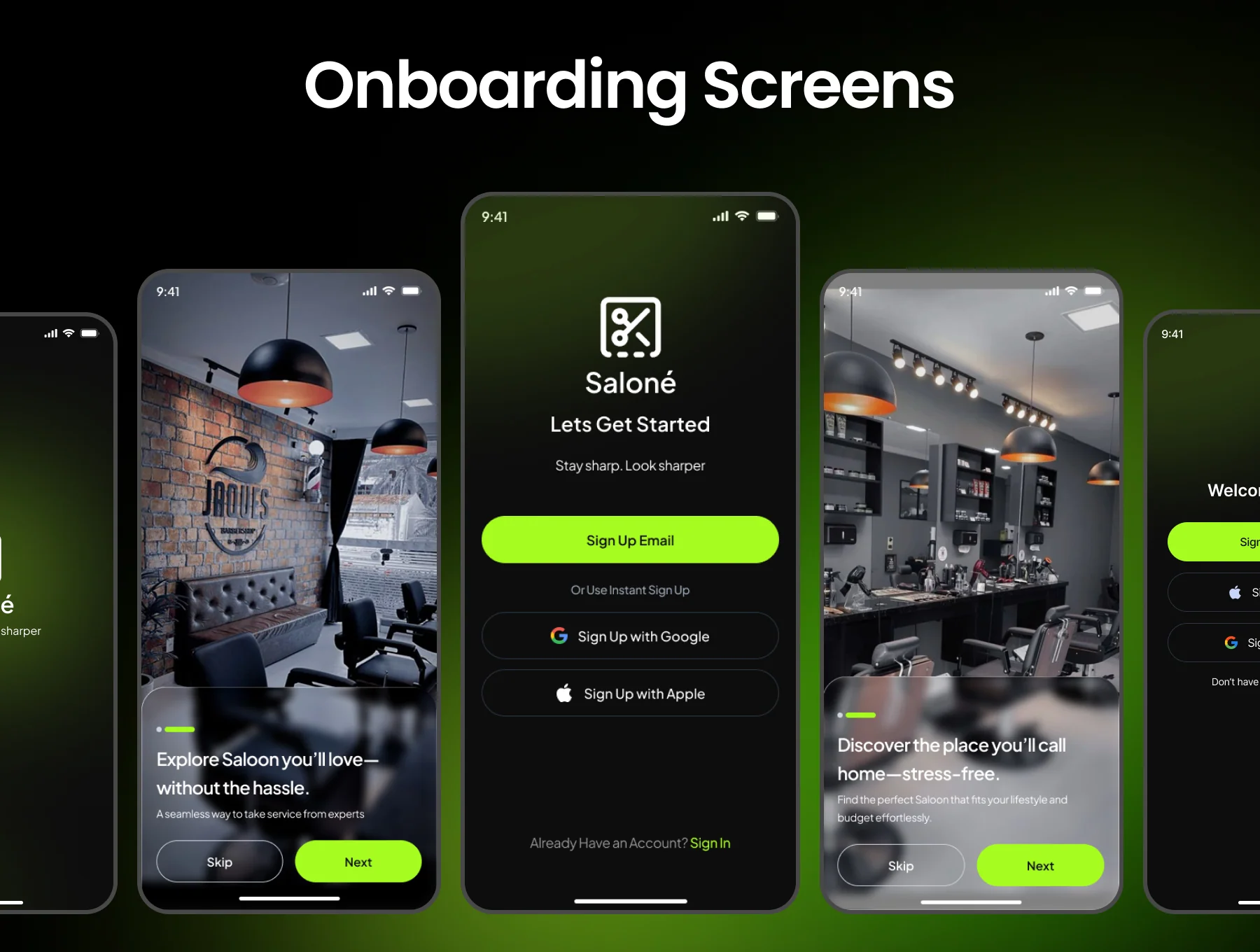 Salone AI Barber Shop Mobile App UI Kit 3