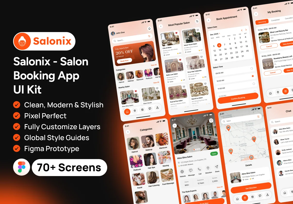 Salonix - Salon Booking App UI Kit