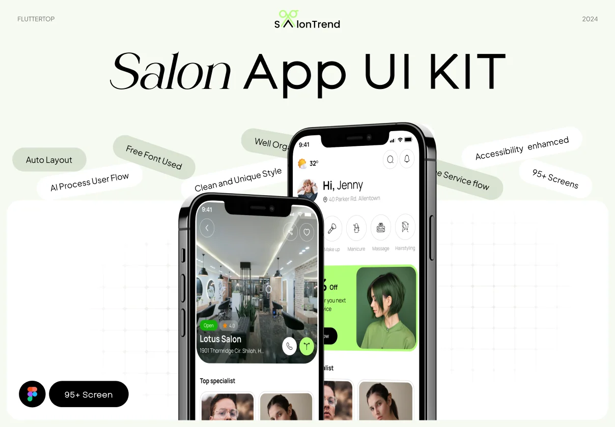 SalonTrend AI Salon App UI Kit