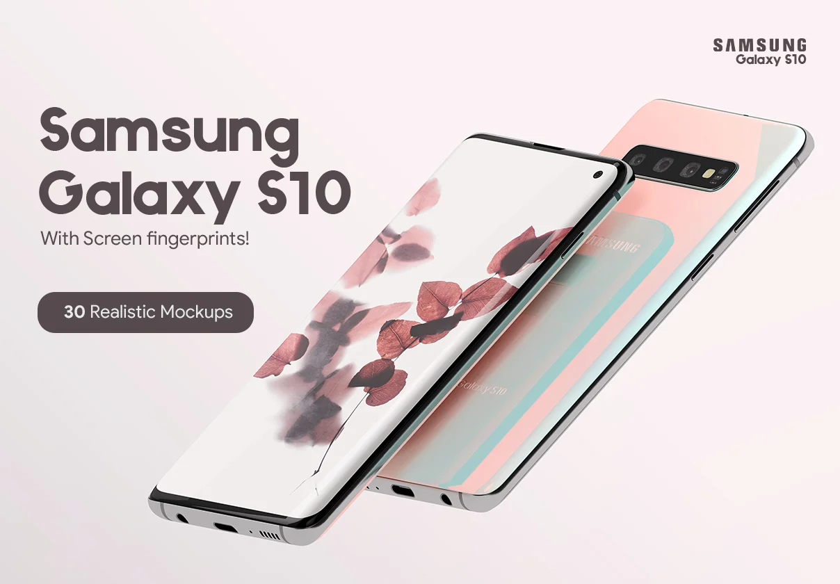 30 Samsung Galaxy S10 Mockup Set