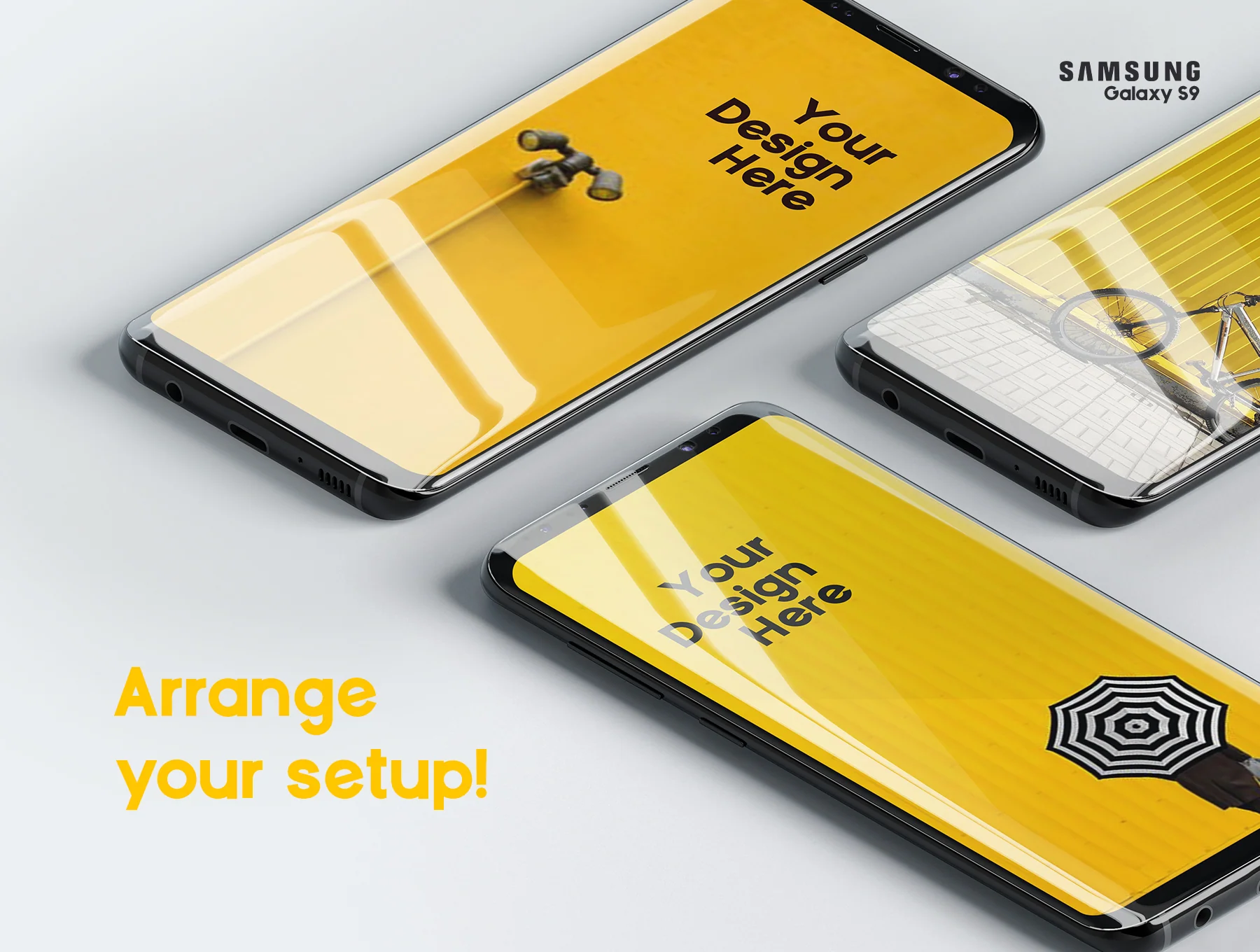 Samsung Galaxy S9 Presentation mockup Kit 8