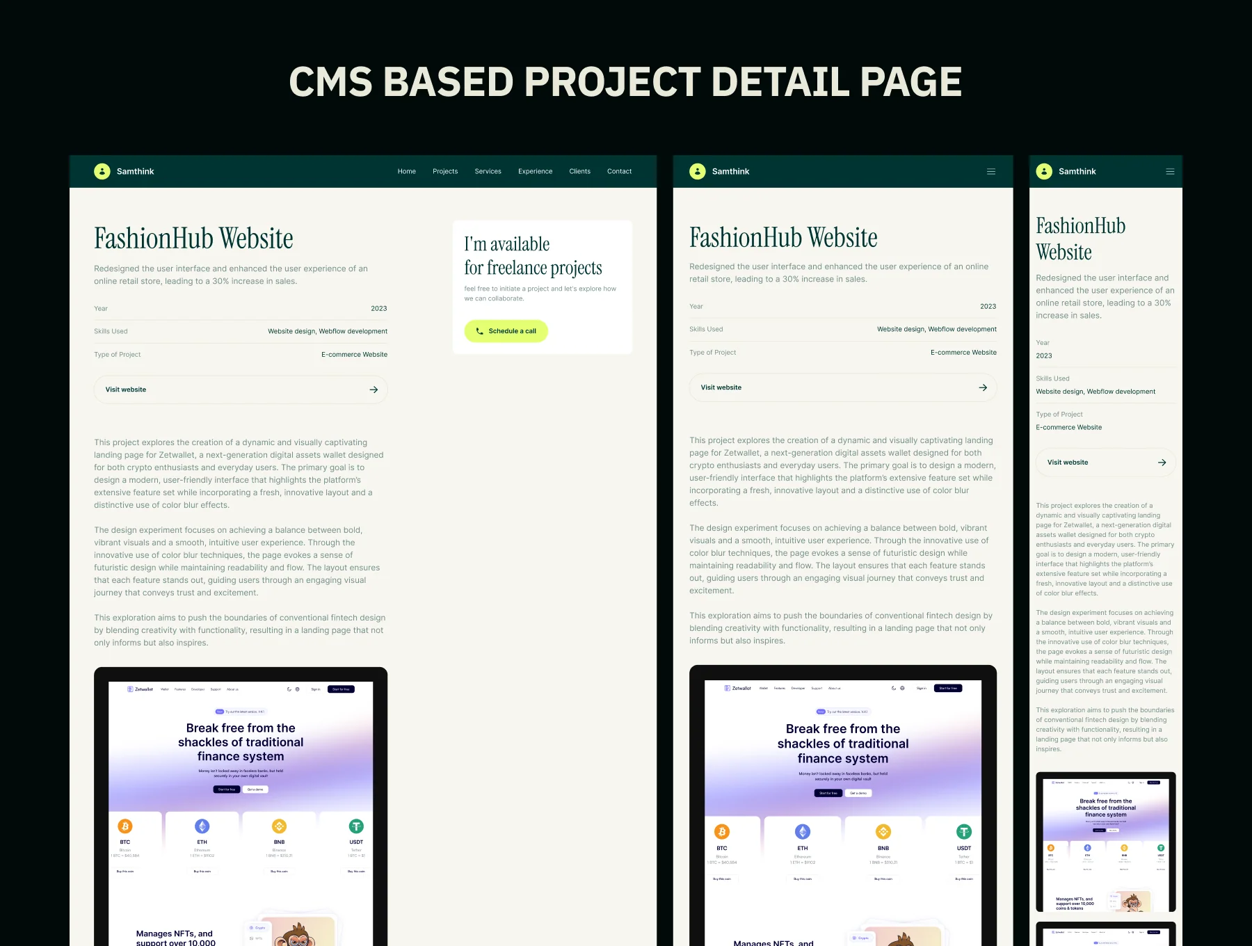 Samthink - Designer Portfolio Framer Website Template 2