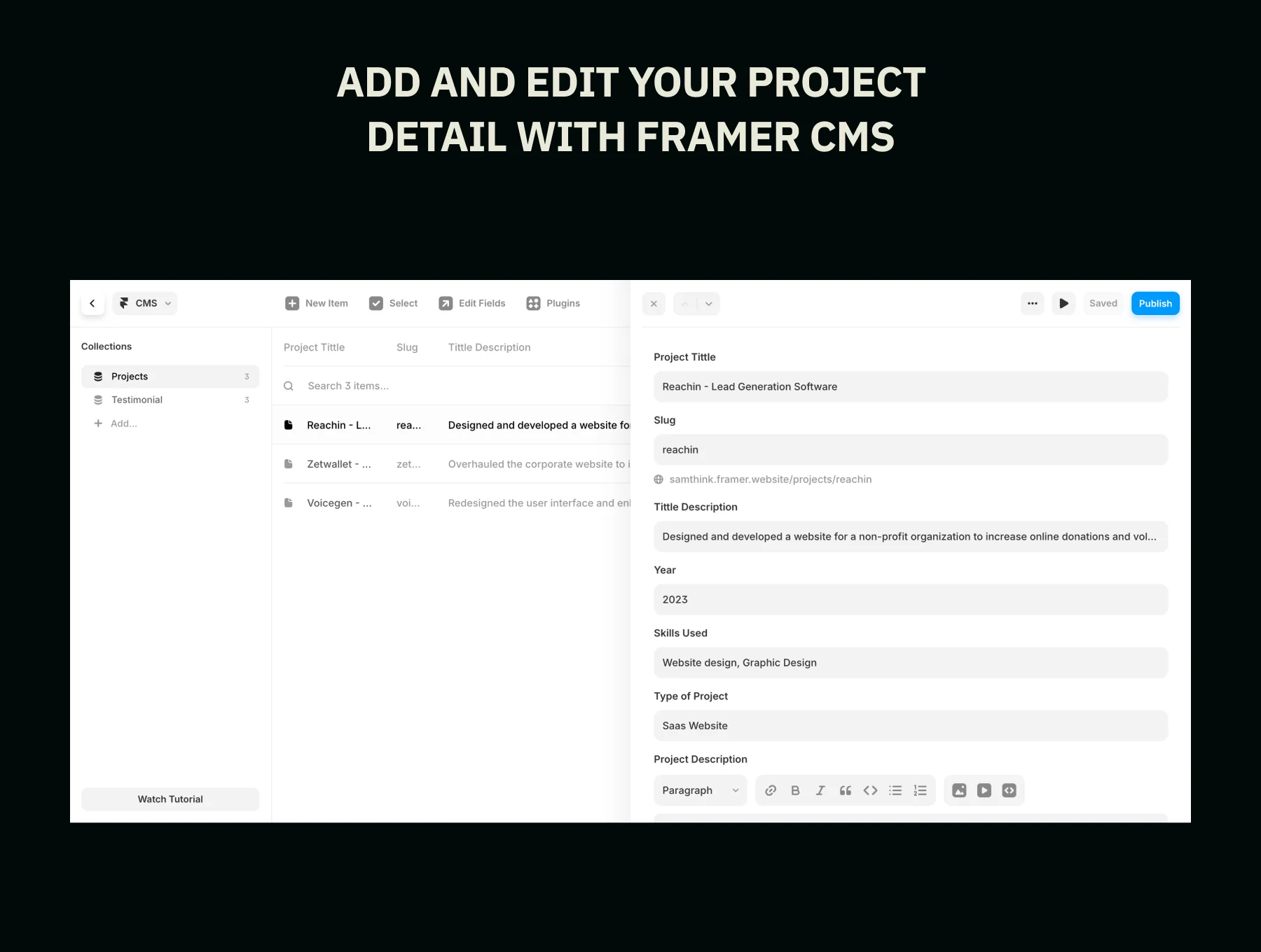 Samthink - Designer Portfolio Framer Website Template 4