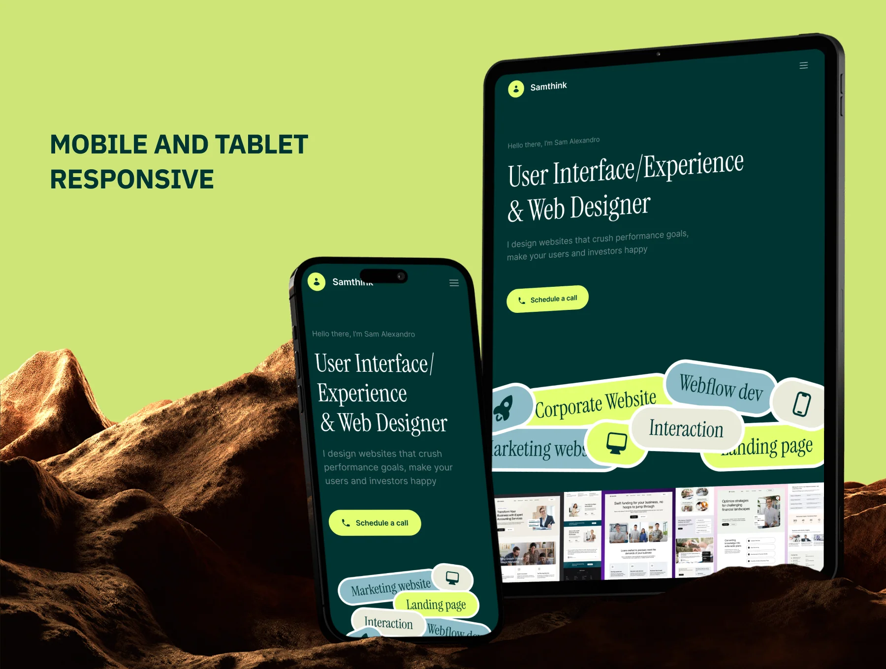 Samthink - Designer Portfolio Framer Website Template 5