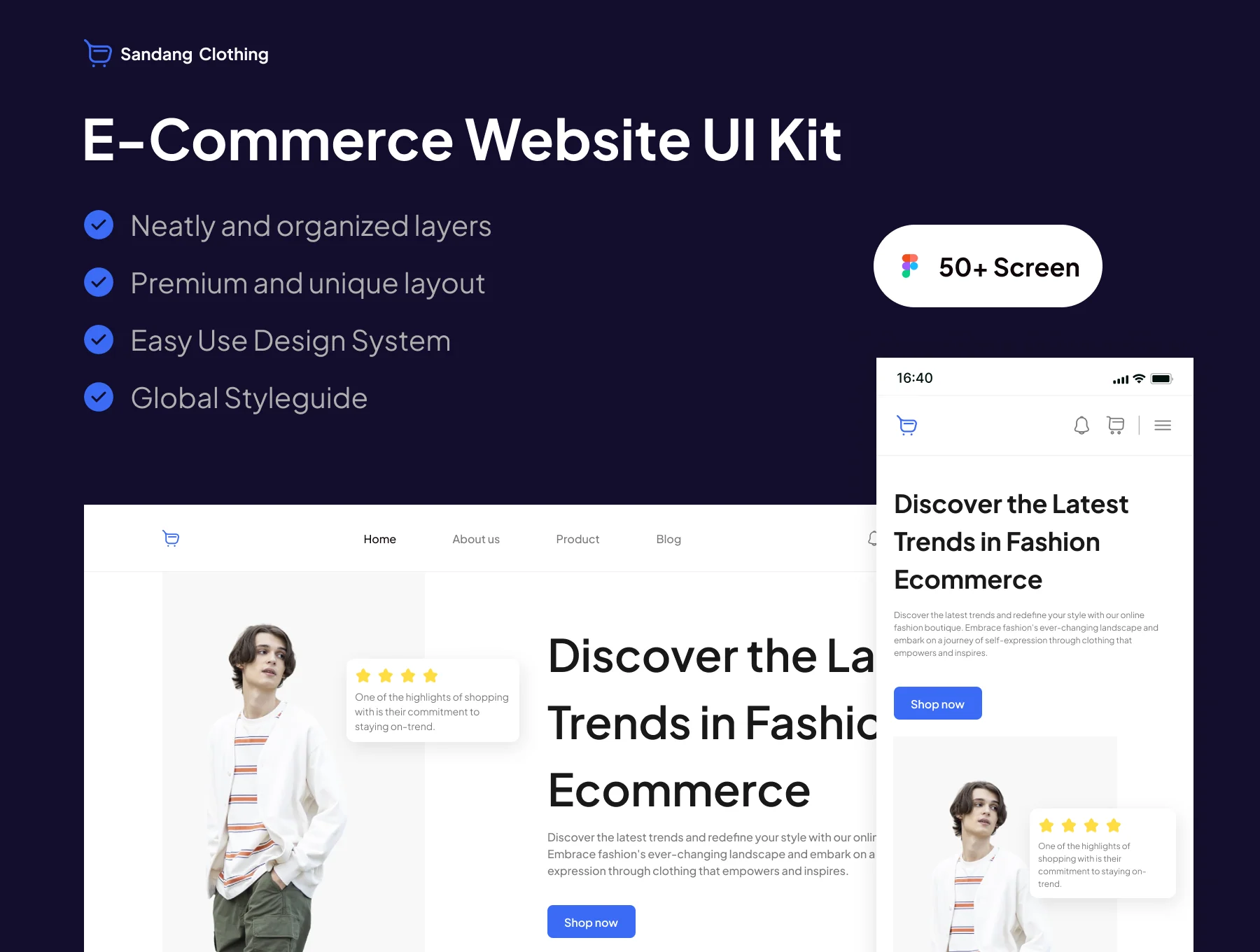Sandang Clothing - E-commerce Website UI KIT