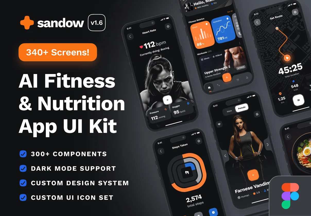 sandow UI Kit: AI Fitness & Nutrition App