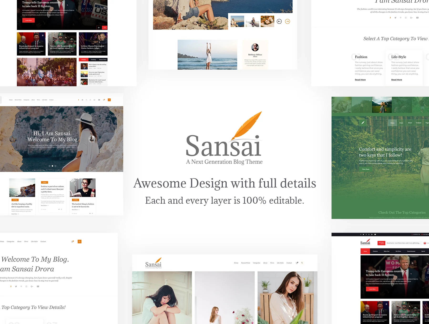 Sansai Creative Blog XD Template