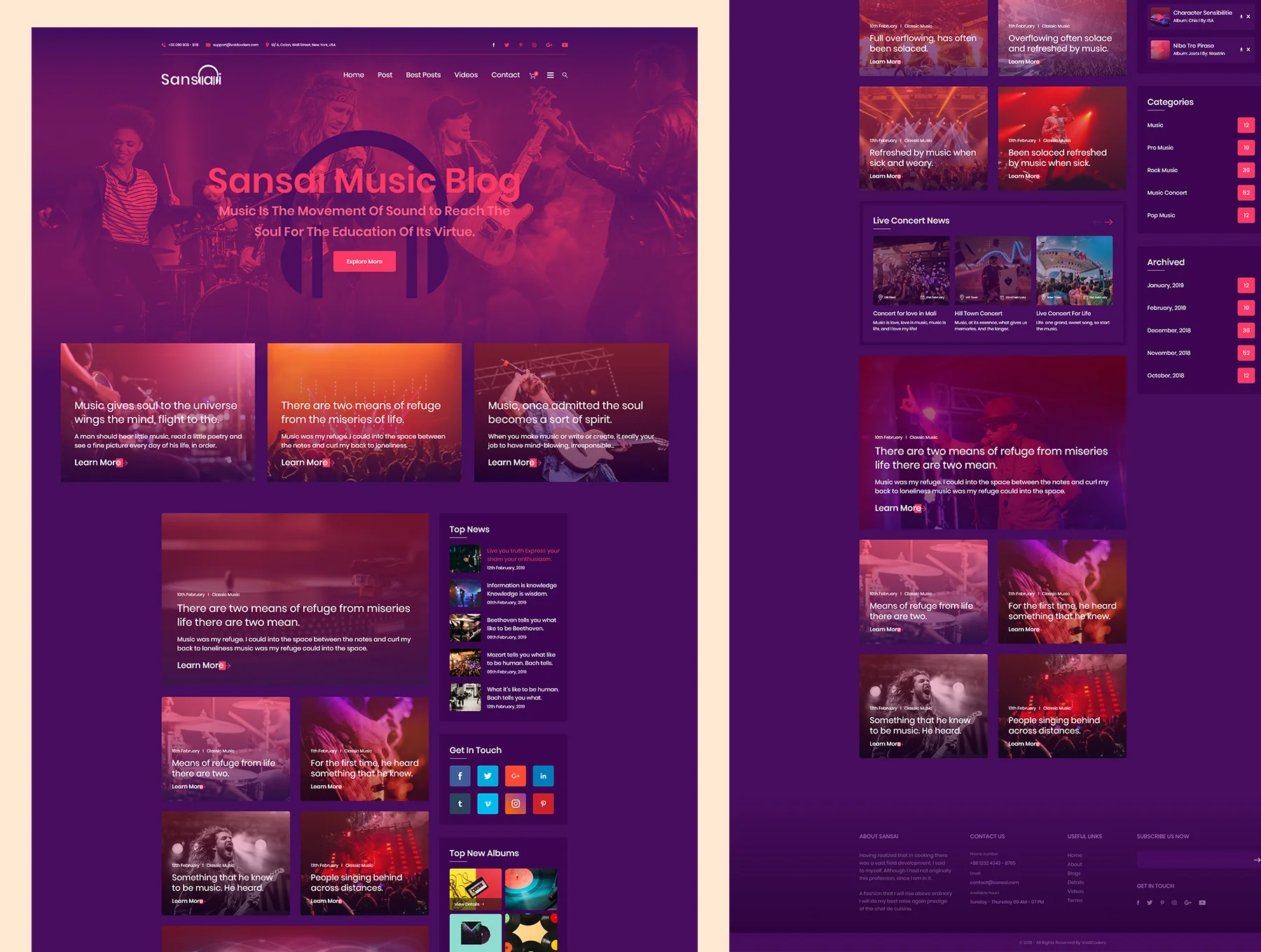 Sansai Creative Blog XD Template 7