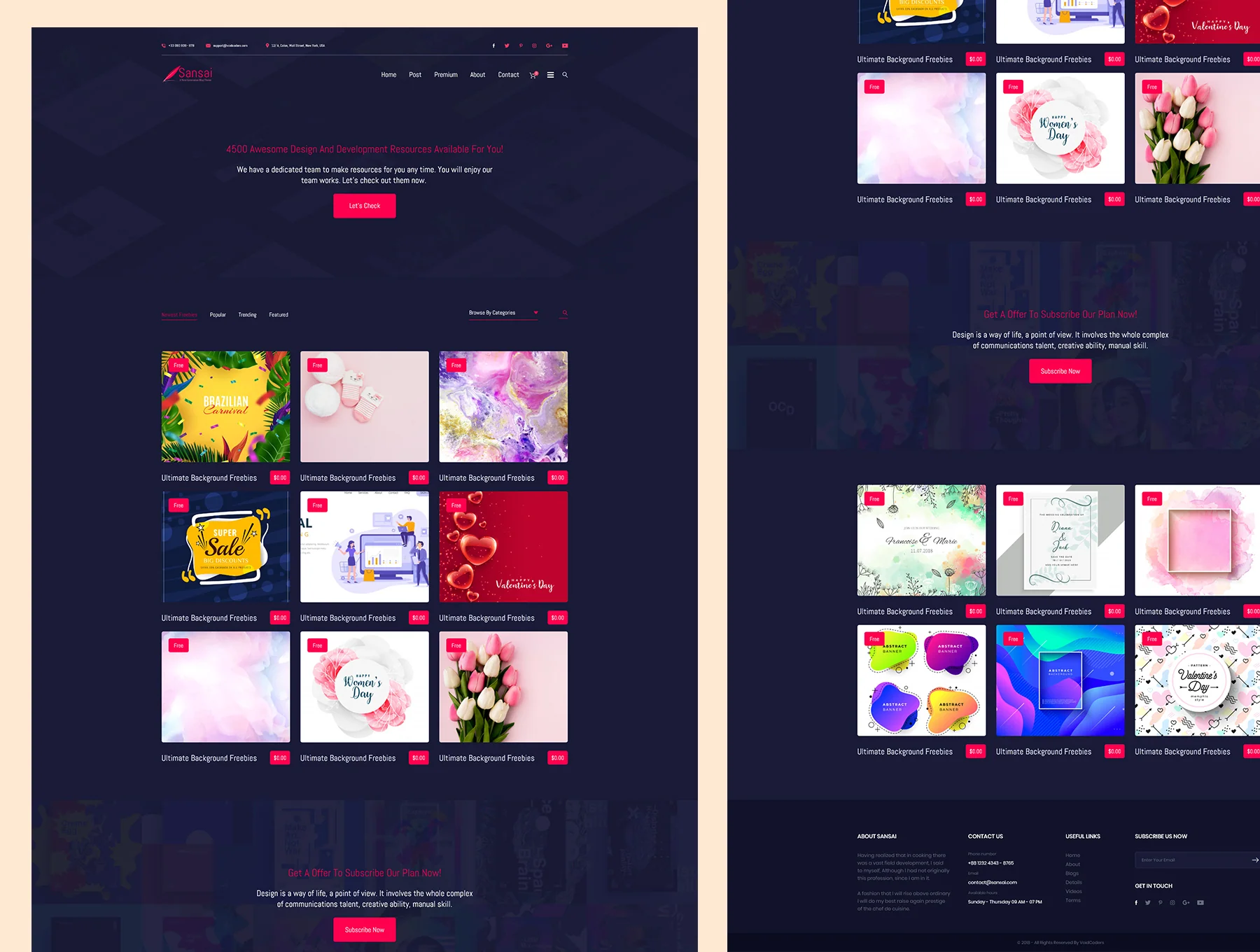 Sansai Creative Blog XD Template 8