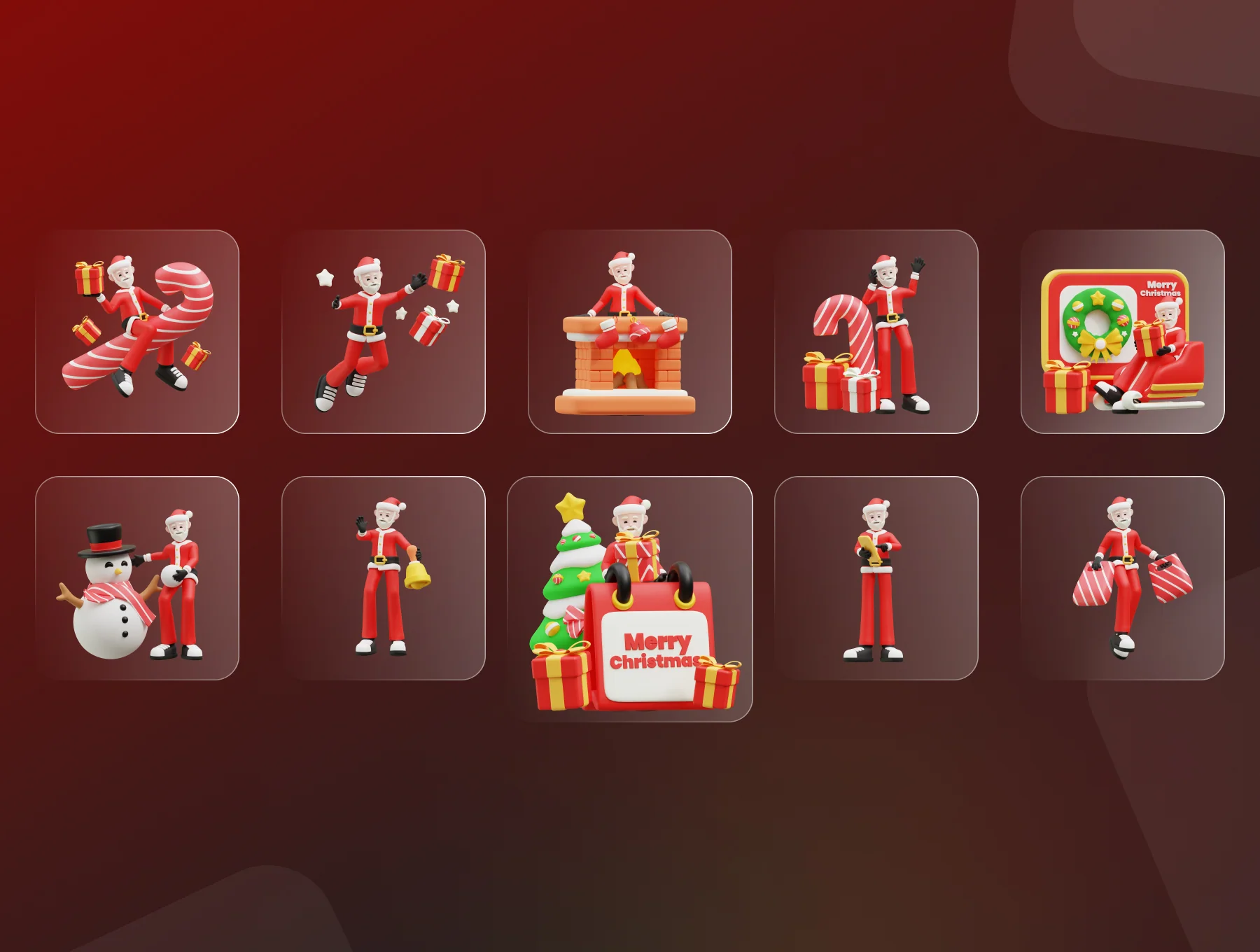 Santa Claus 3D Icon Pack 7