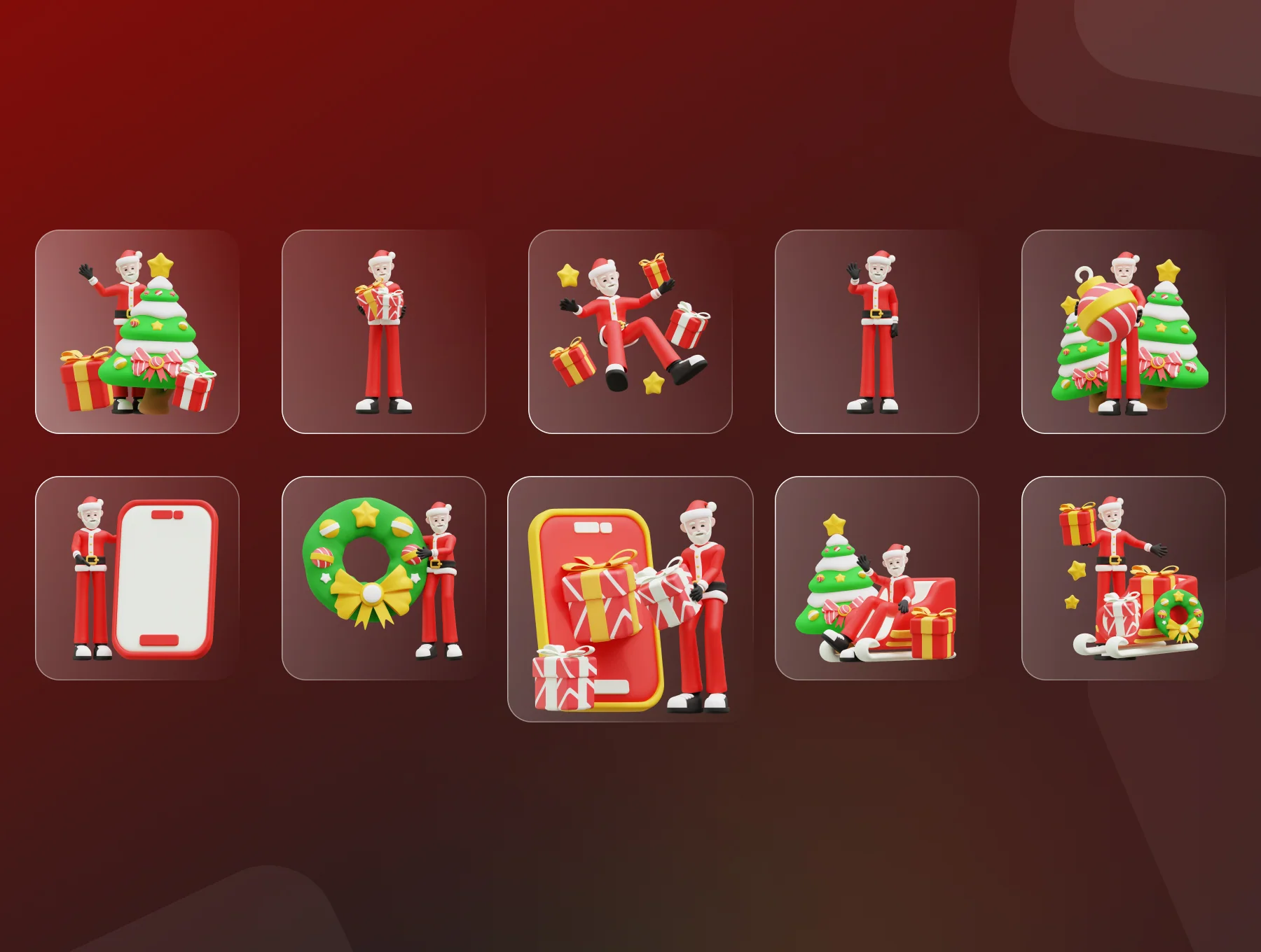 Santa Claus 3D Icon Pack 8