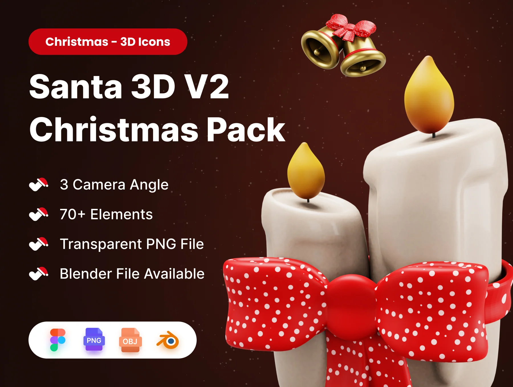 Santa V2 3D - Christmas 3D Models
