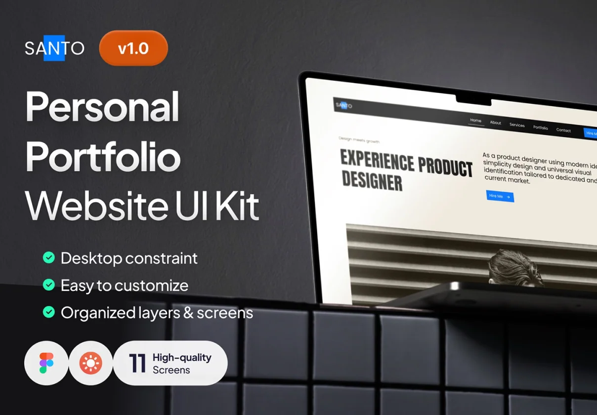Santo - Personal Portfolio Website UI Kit 🚀